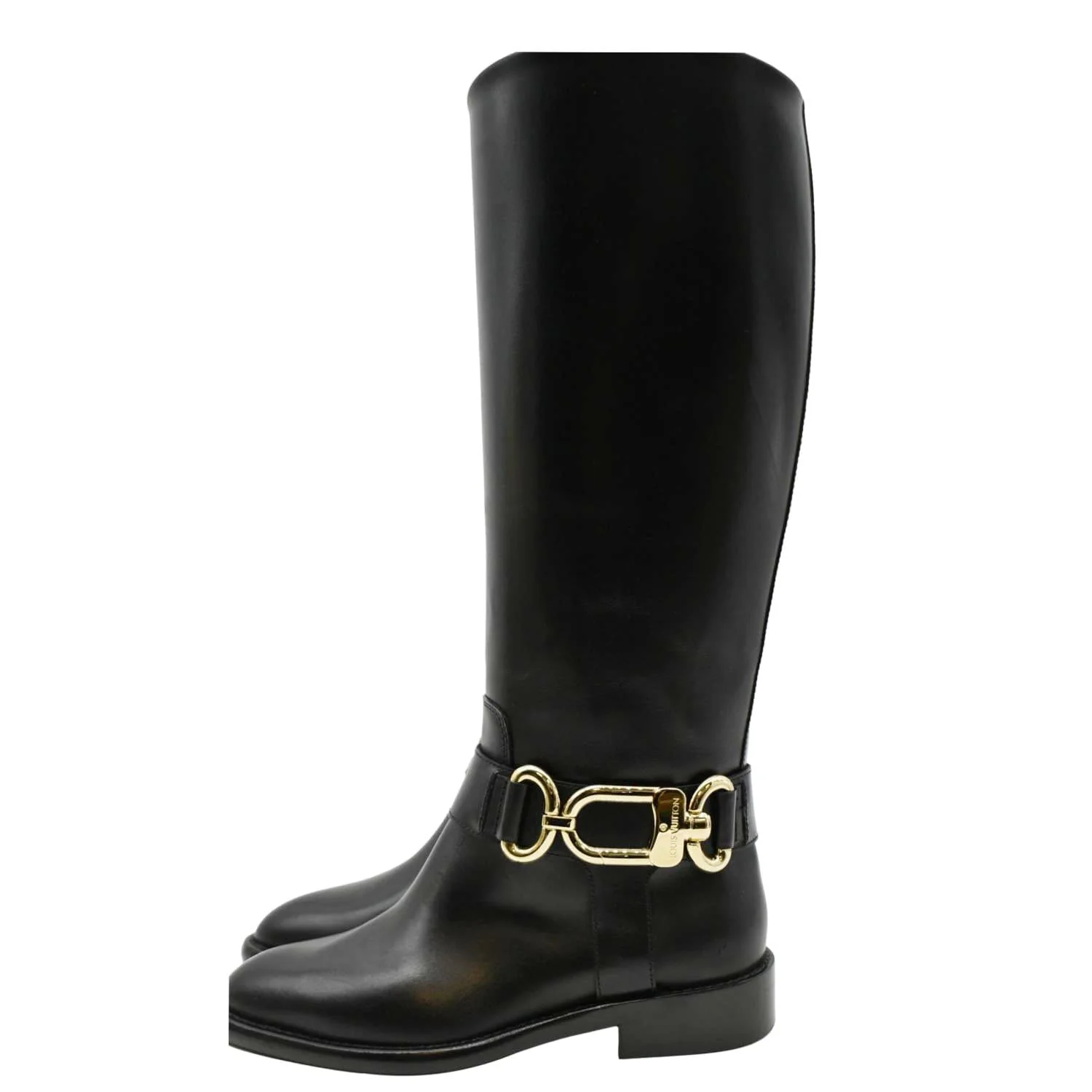 LOUIS VUITTON Westside Flat High Leather Boot Noir Black - Image 6