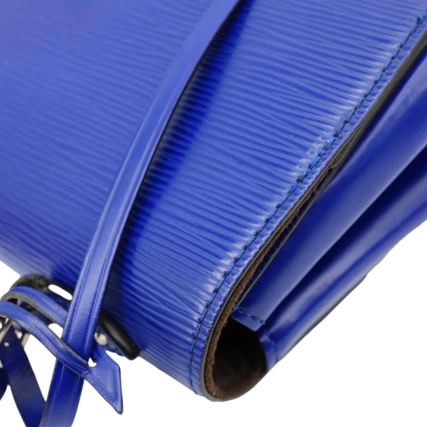LOUIS VUITTON Cluny MM Epi Leather Top Handle Crossbody Bag Blue - Image 7