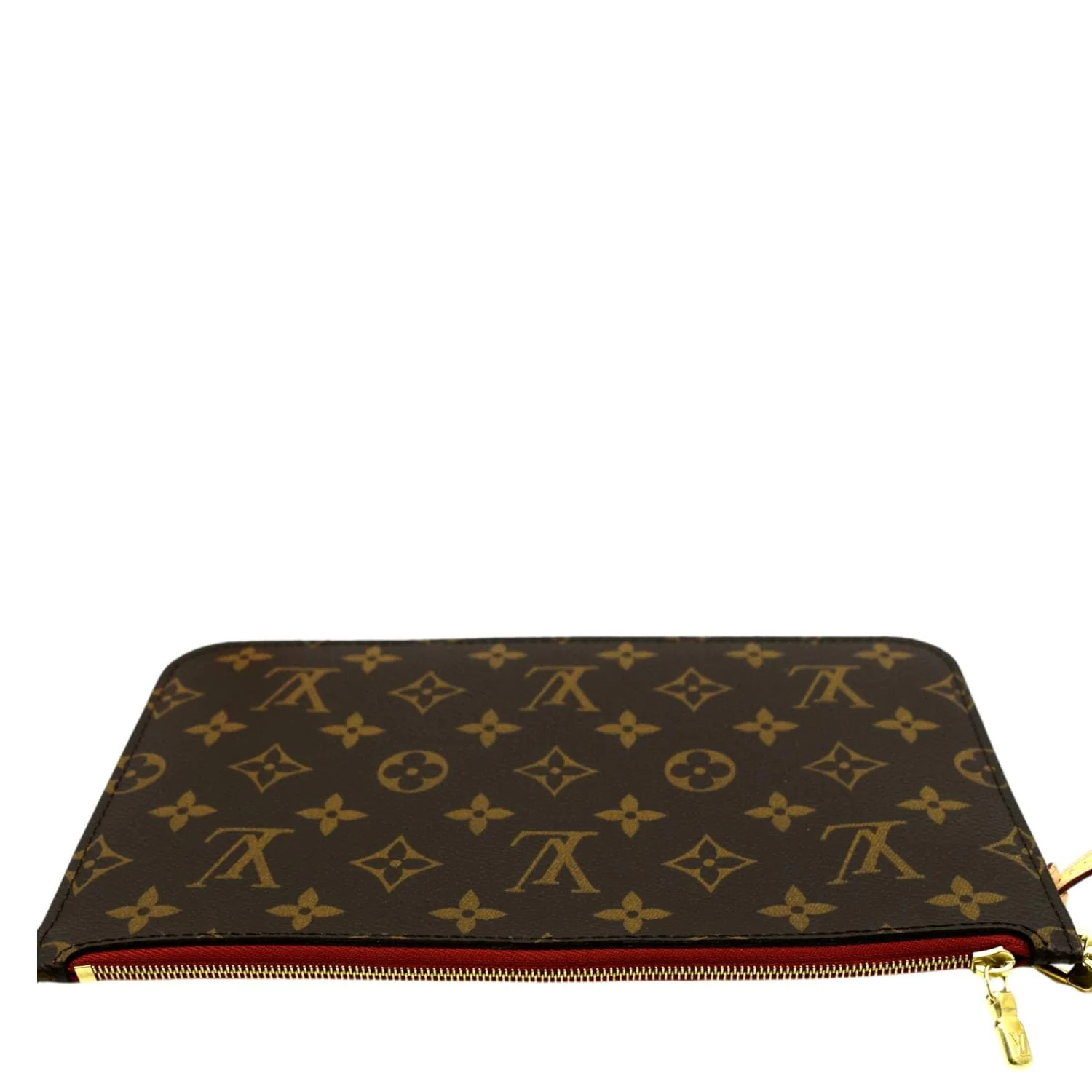 LOUIS VUITTON Neverfull Monogram Canvas Pochette Wristlet Pouch Cerise - Image 4