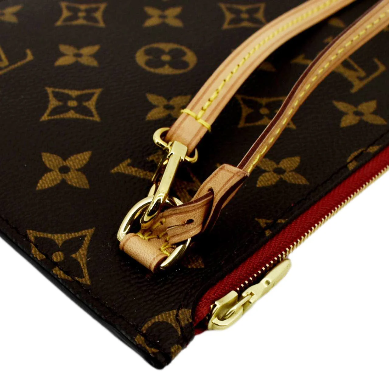 LOUIS VUITTON  Neverfull Monogram Canvas Pochette Wristlet Pouch Brown - Image 5