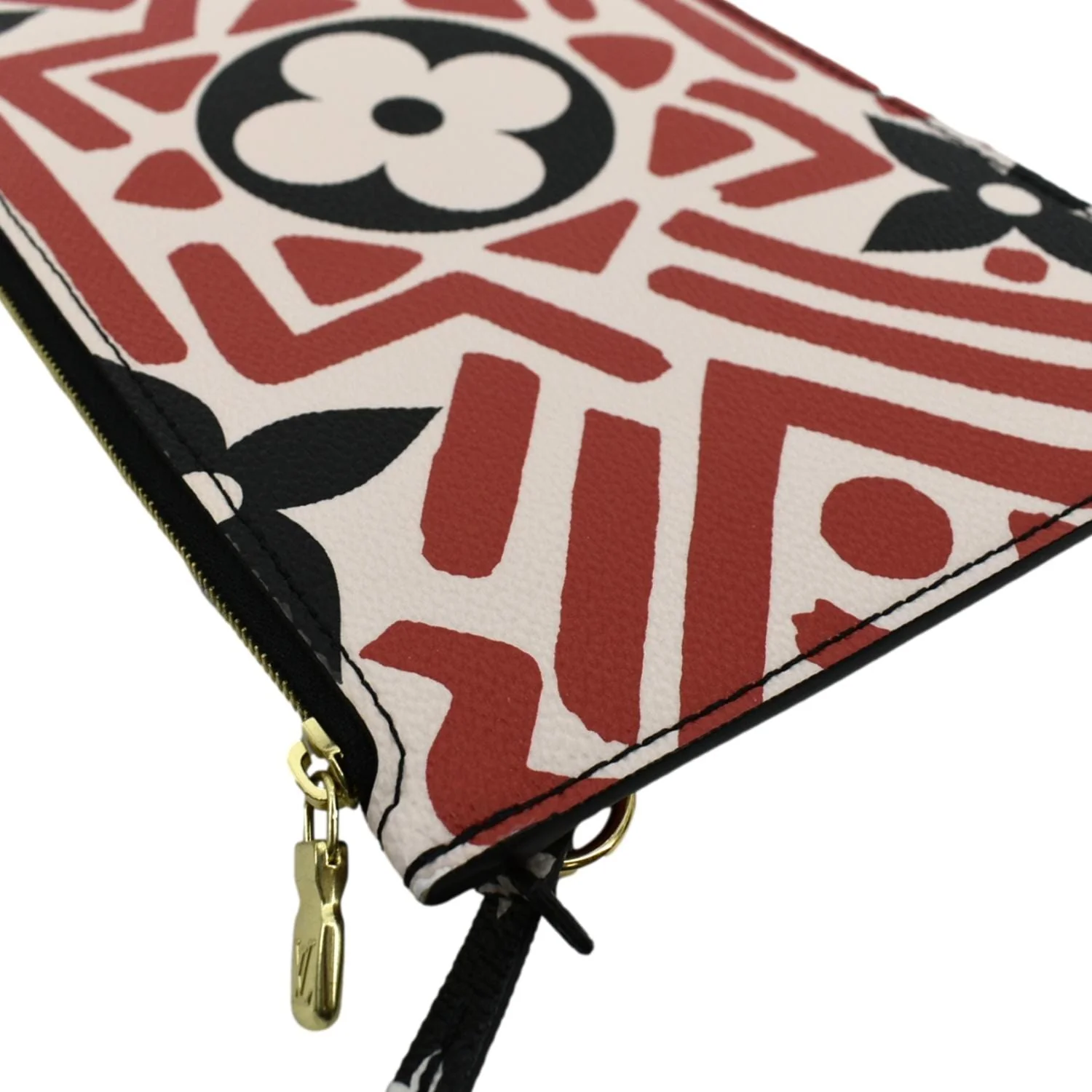 LOUIS VUITTON Neverfull Crafty Giant Monogram Canvas Wristlet Pouch Red - Image 6