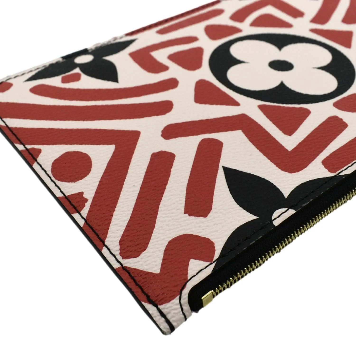 LOUIS VUITTON Neverfull Crafty Giant Monogram Canvas Wristlet Pouch Red - Image 7