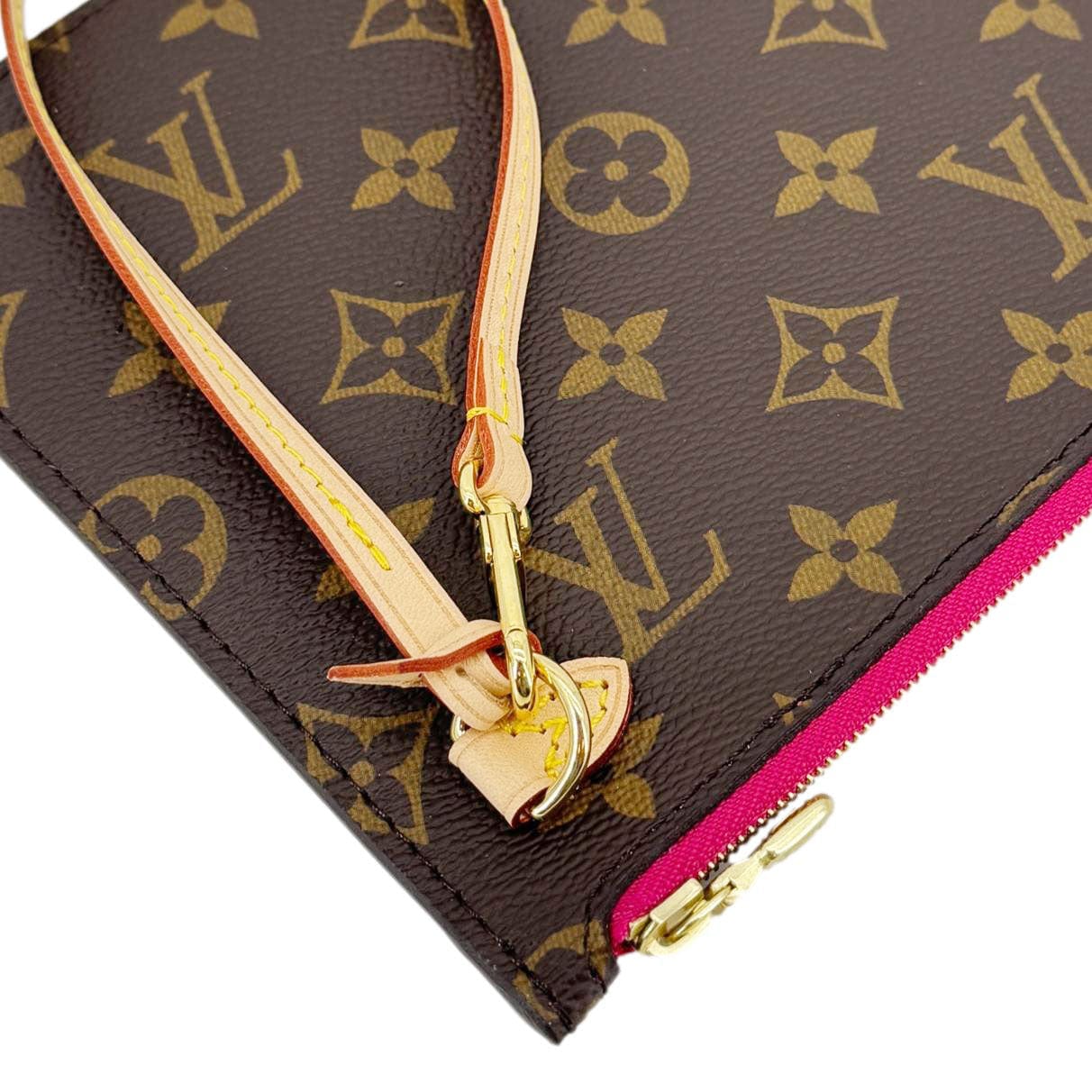 LOUIS VUITTON Neverfull Monogram Canvas Pochette Wristlet Pouch Pivoine - Image 5