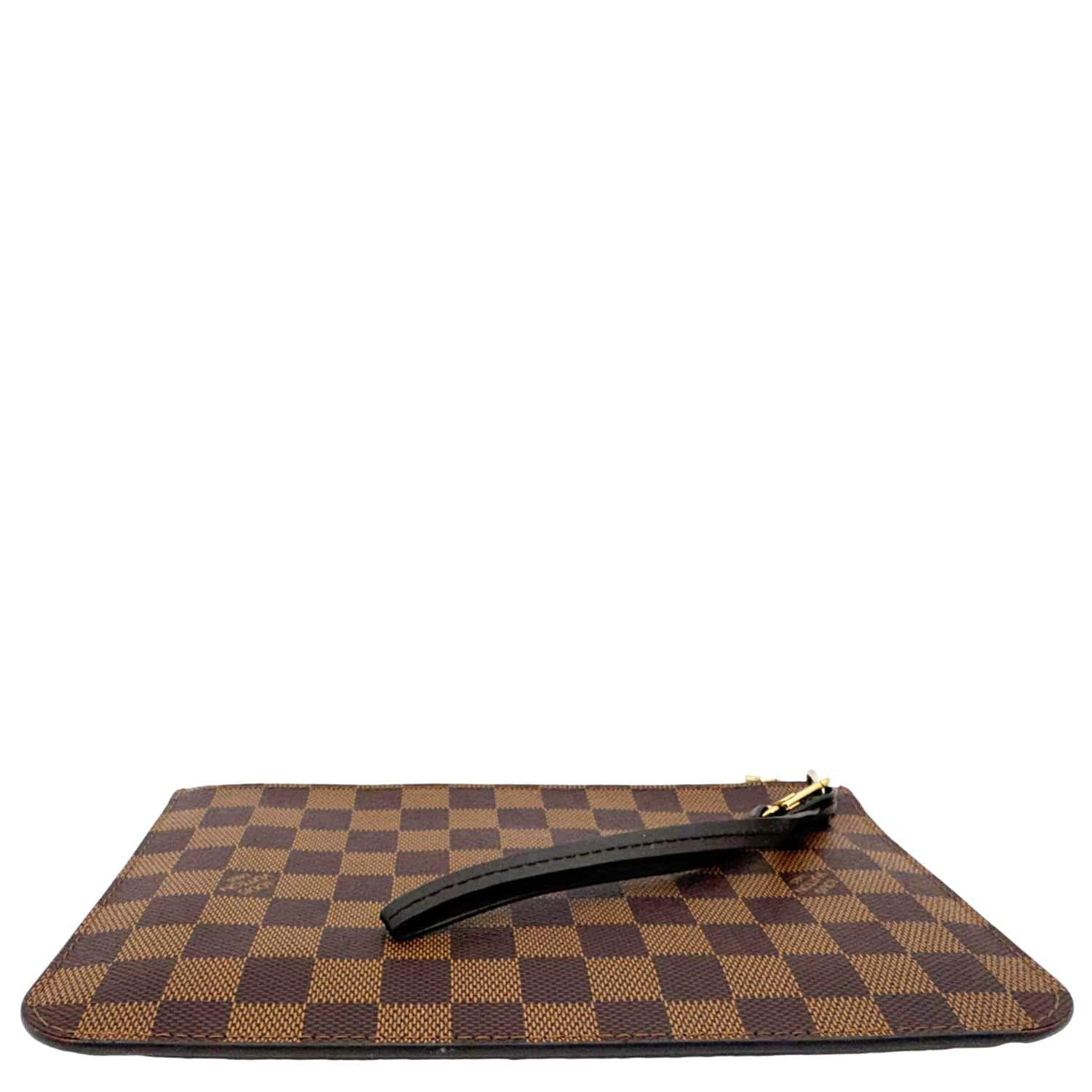 LOUIS VUITTON Neverfull Damier Ebene Wristlet Pouch Brown - Image 9