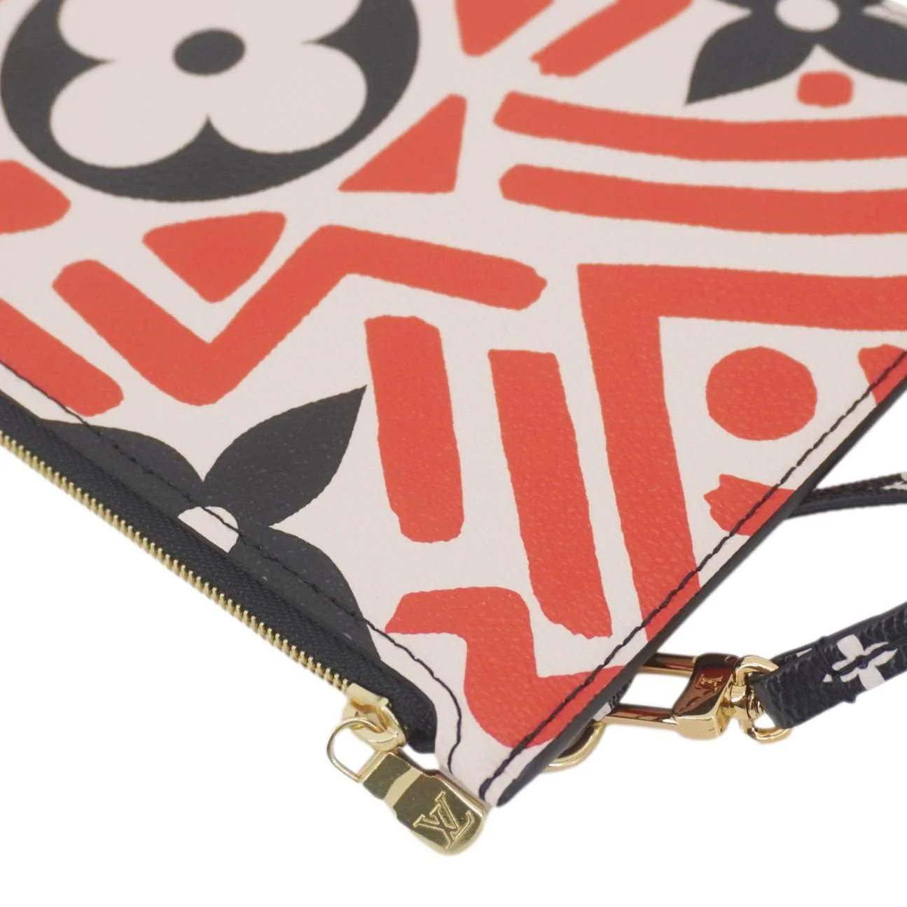 LOUIS VUITTON Neverfull Crafty Giant Monogram Canvas Wristlet Pouch Red - Image 10