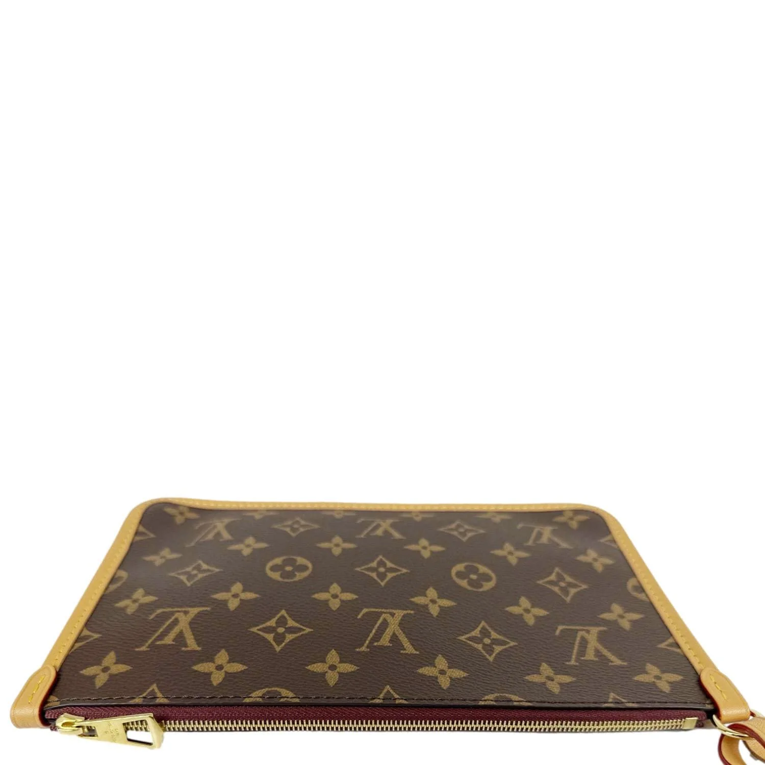 LOUIS VUITTON CarryAll MM Pochette Monogram Canvas Wristlet Brown - Image 5