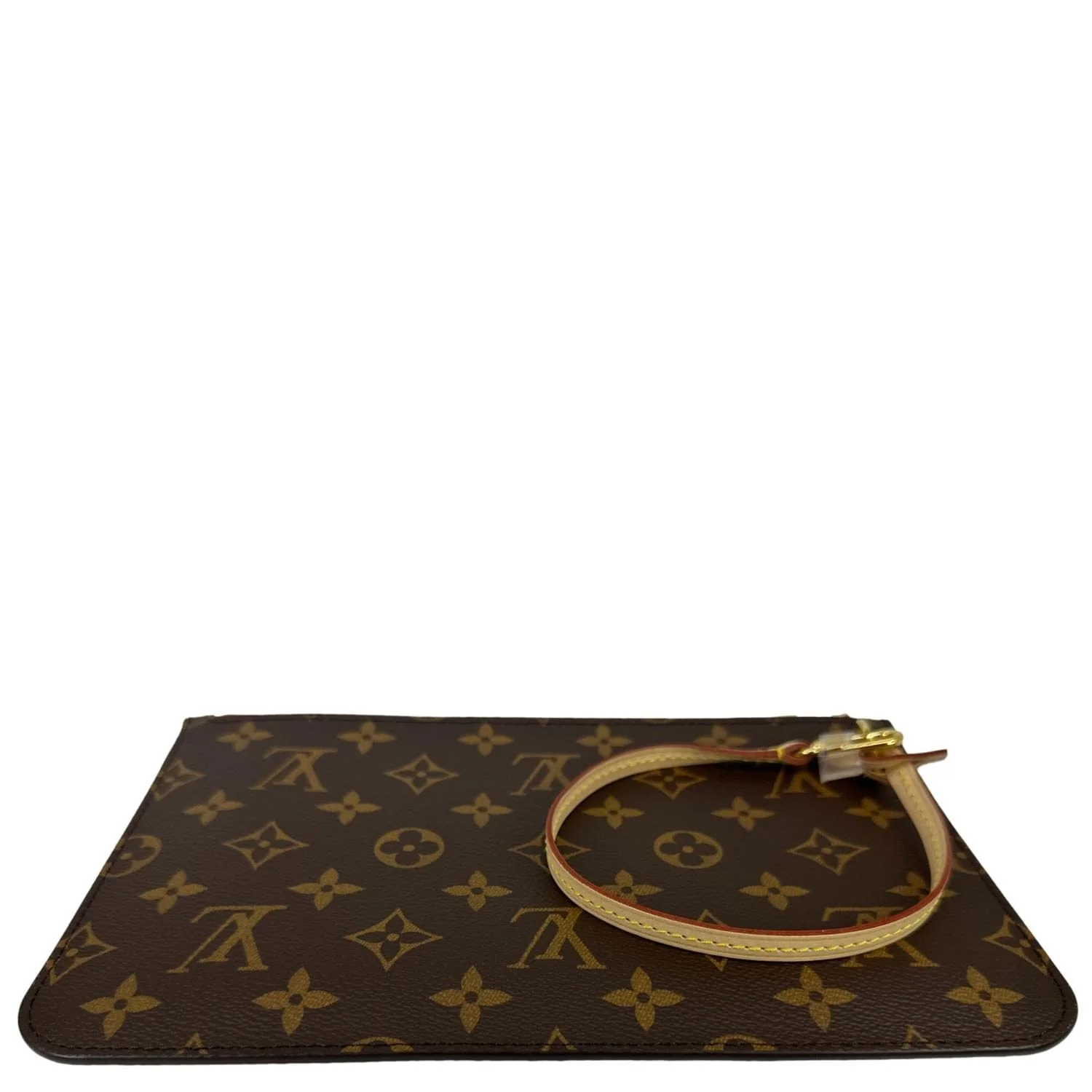 LOUIS VUITTON Neverfull Wristlet Monogram Canvas Pouch Brown - Image 8