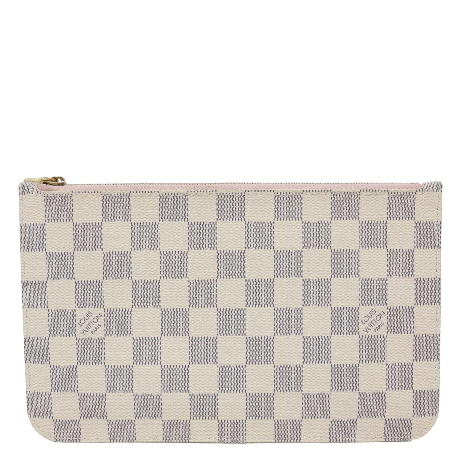 LOUIS VUITTON Neverfull Pochette Damier Azur Wristlet Rose Ballerine - Image 3