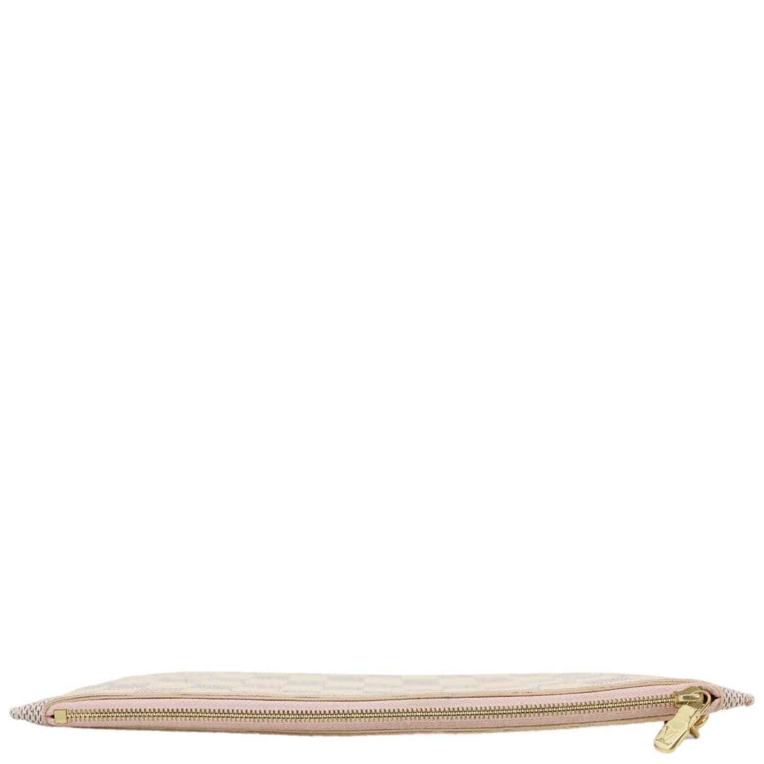 LOUIS VUITTON Neverfull Pochette Damier Azur Wristlet Rose Ballerine - Image 4