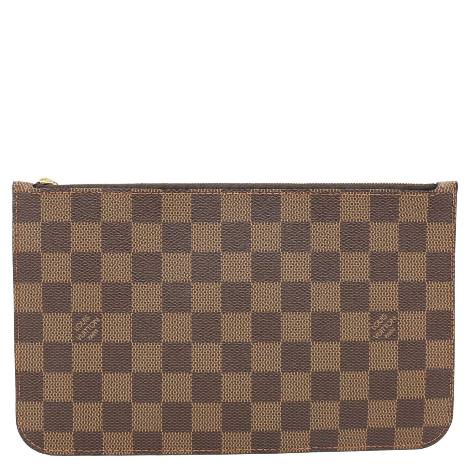 LOUIS VUITTON Neverfull Damier Ebene Wristlet Pouch Brown - Image 3