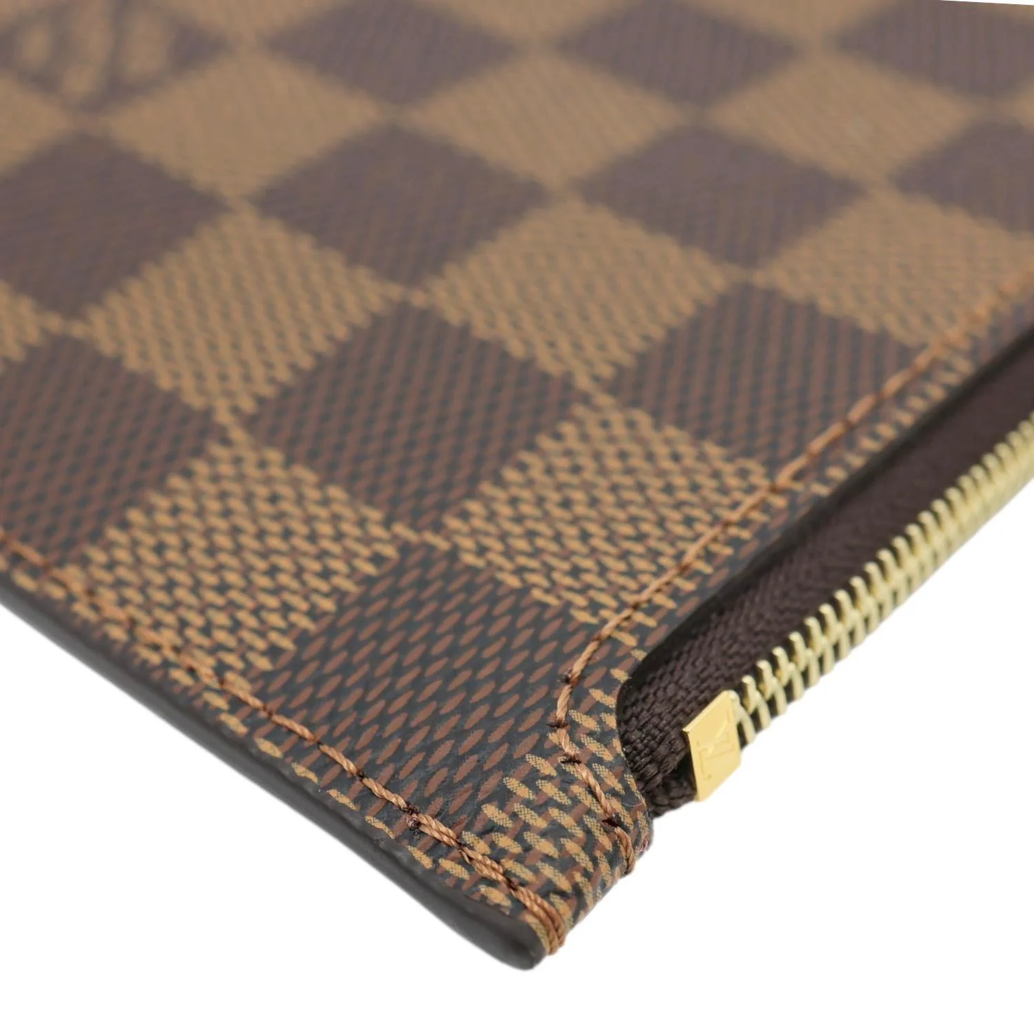 LOUIS VUITTON Neverfull Damier Ebene Wristlet Pouch Brown - Image 6