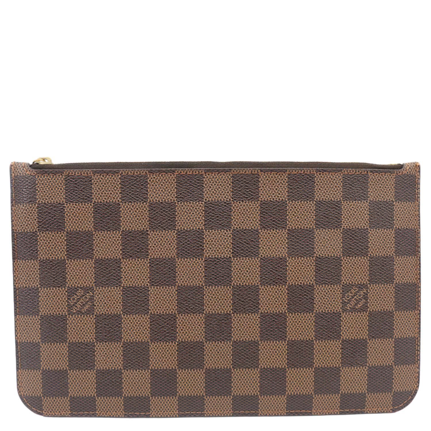 LOUIS VUITTON Neverfull Damier Ebene Wristlet Pouch Brown - Image 3
