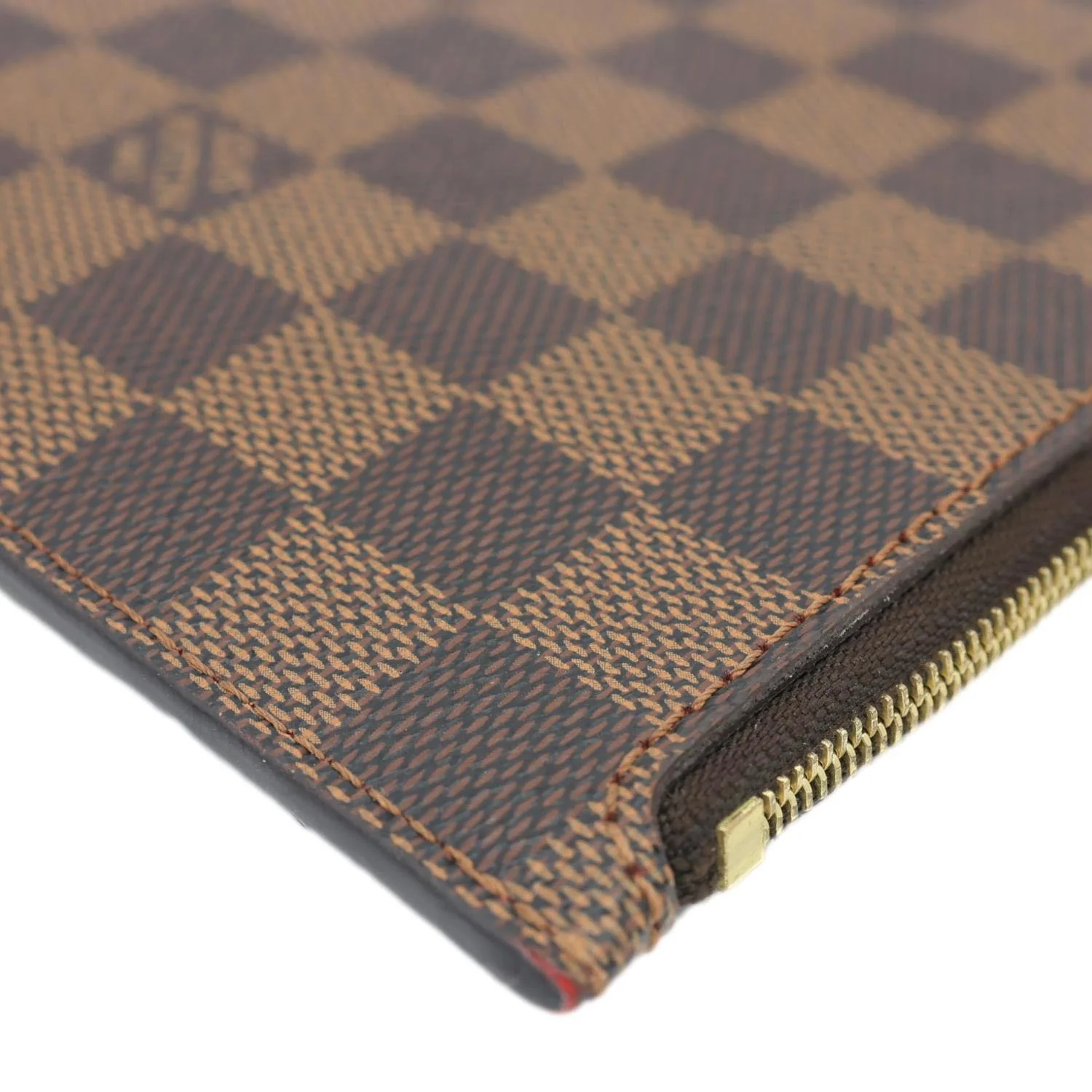 LOUIS VUITTON Neverfull Damier Ebene Wristlet Pouch Brown - Image 6