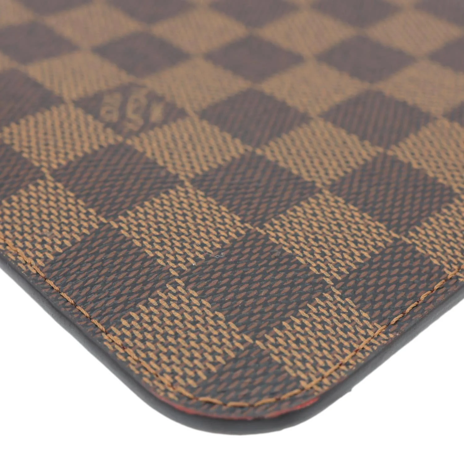 LOUIS VUITTON Neverfull Damier Ebene Wristlet Pouch Brown - Image 7