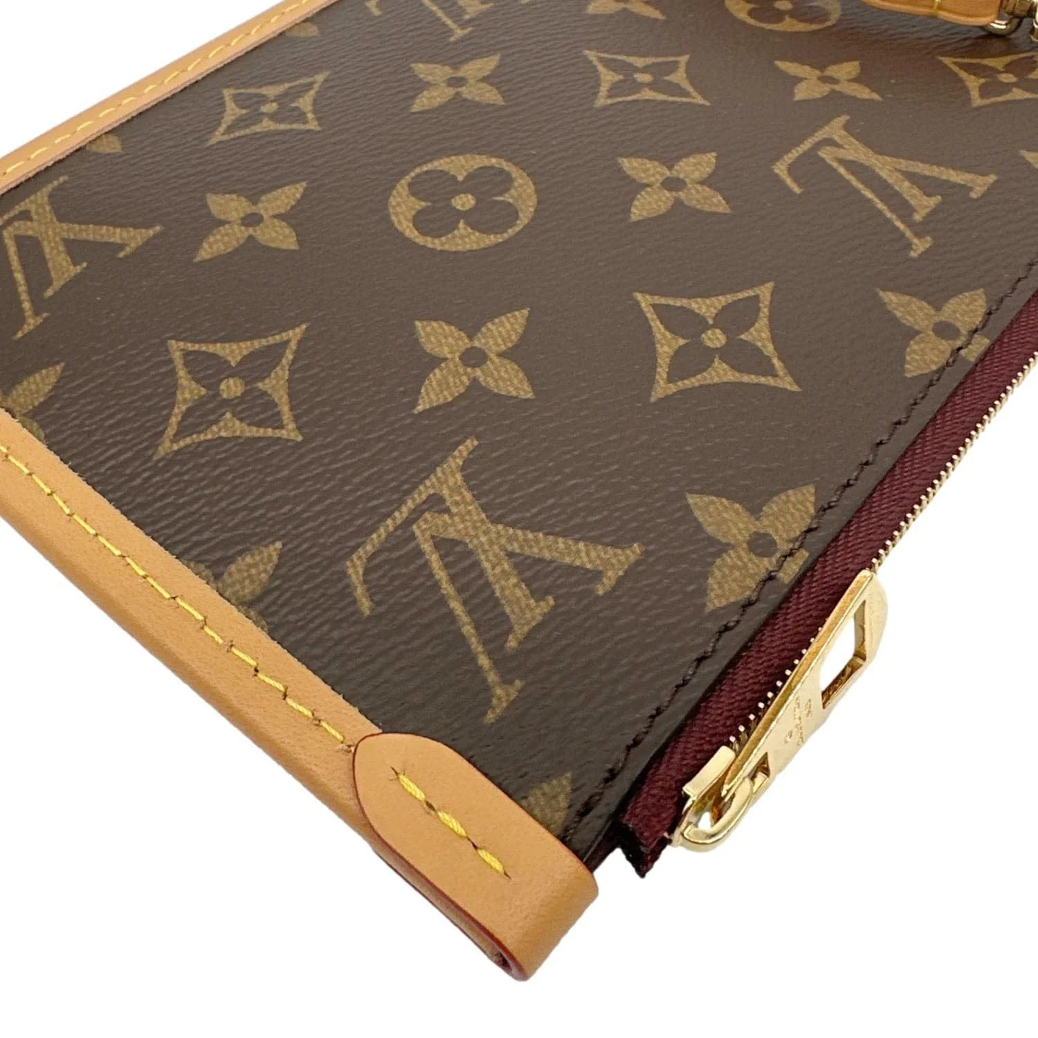 LOUIS VUITTON Neverfull Wristlet Monogram Canvas Pouch Brown - Image 6