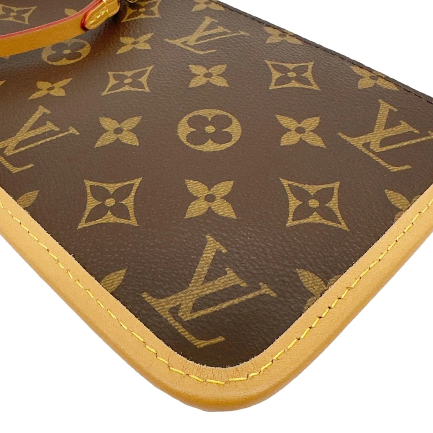 LOUIS VUITTON Neverfull Wristlet Monogram Canvas Pouch Brown - Image 8