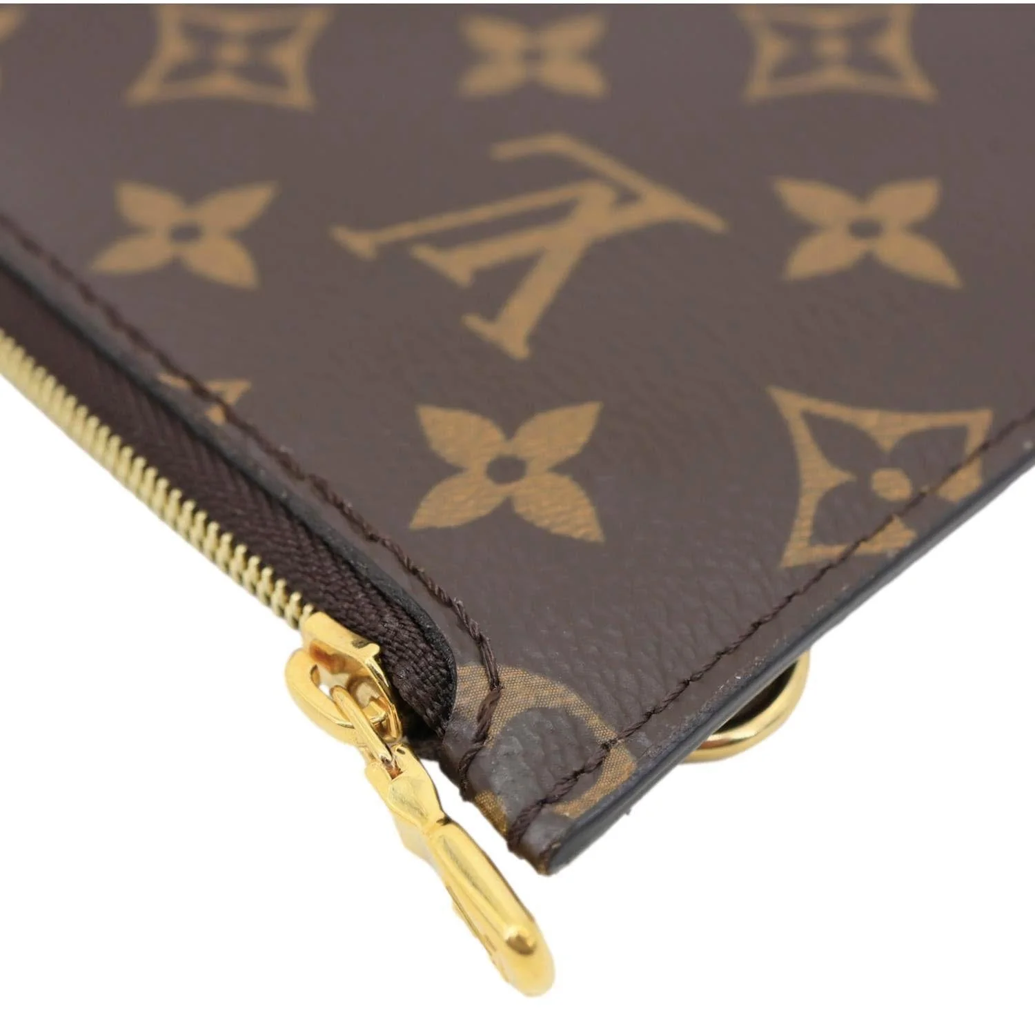 LOUIS VUITTON Neverfull Monogram Canvas Wristlet Pouch Brown - Image 5