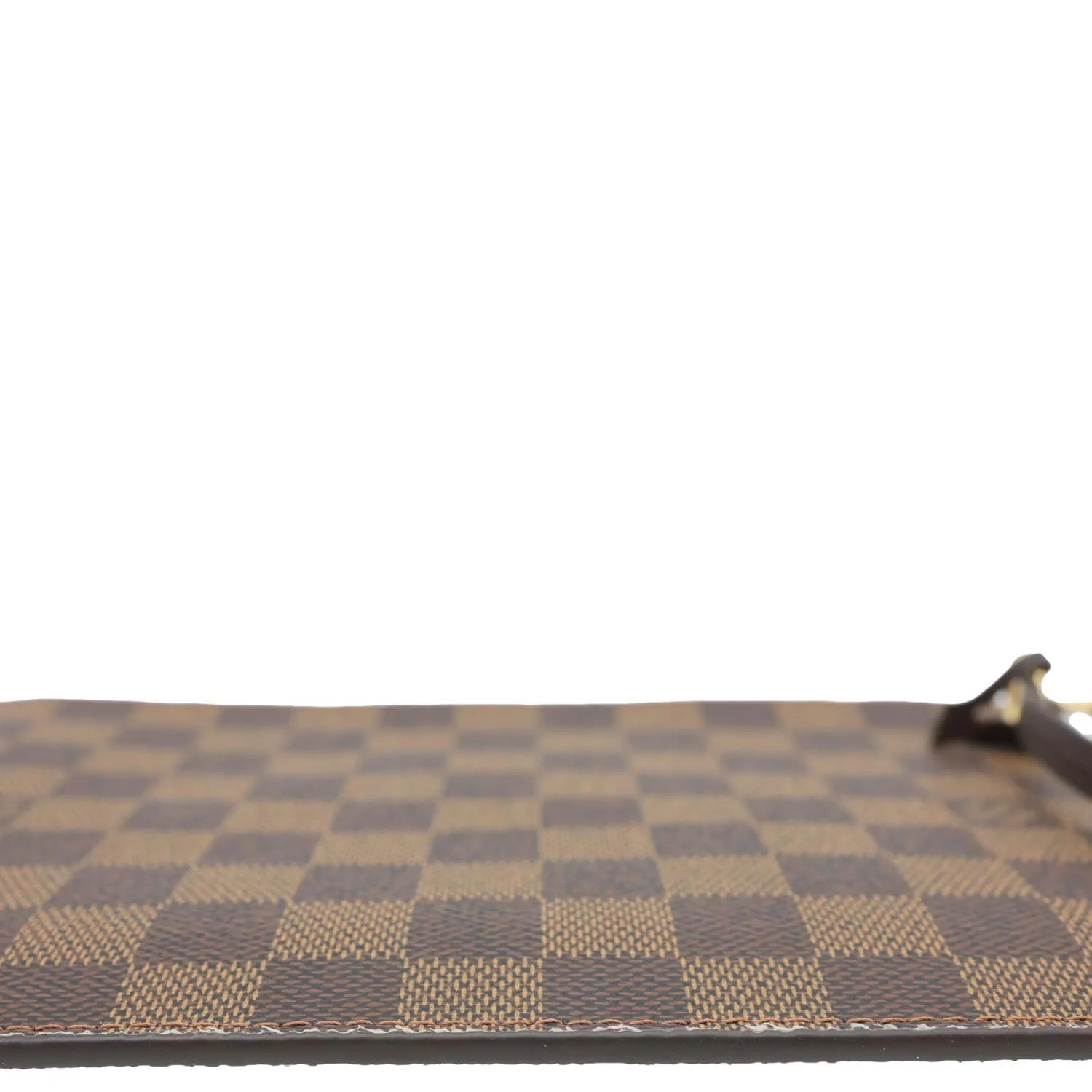 LOUIS VUITTON Neverfull Damier Ebene Wristlet Pouch Rose Ballerine - Image 8