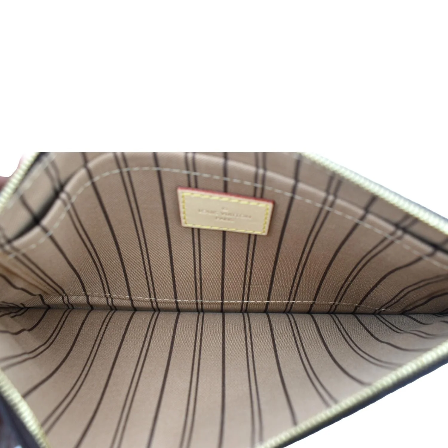 LOUIS VUITTON  Neverfull Monogram Canvas Pochette Wristlet Pouch Brown - Image 10