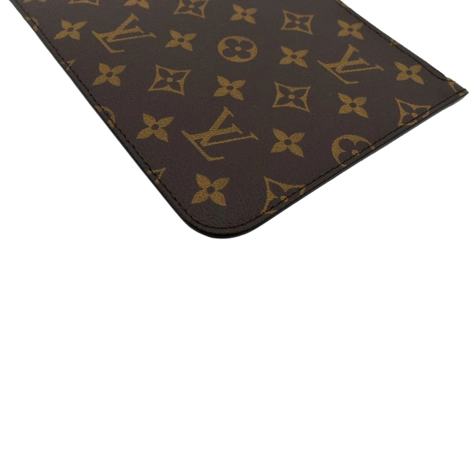 LOUIS VUITTON  Neverfull Monogram Canvas Pochette Wristlet Pouch Brown - Image 5