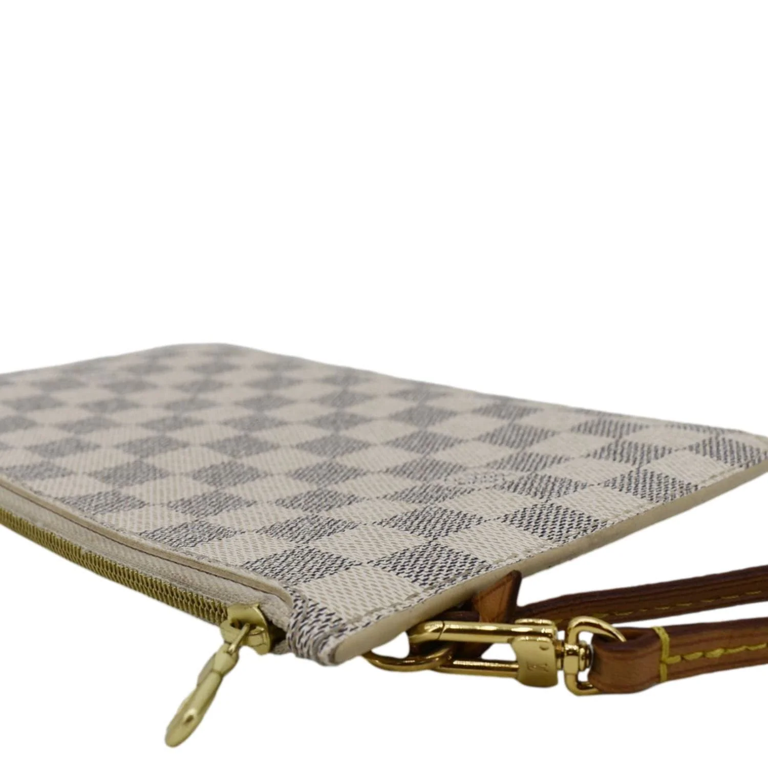 LOUIS VUITTON Wristlet Pochette Damier Azur Pouch White - Image 5