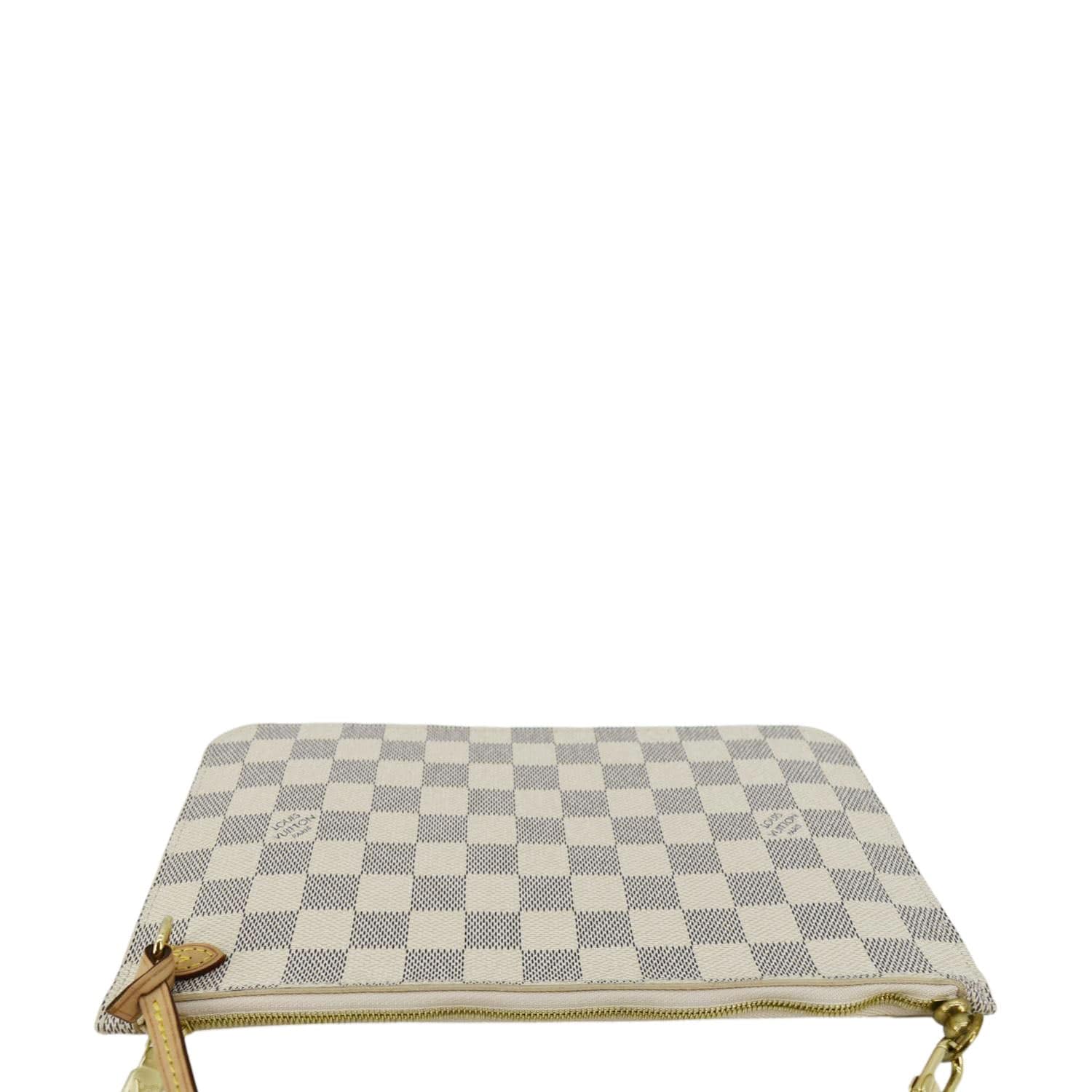 LOUIS VUITTON Wristlet Pochette Damier Azur Pouch White - Image 4