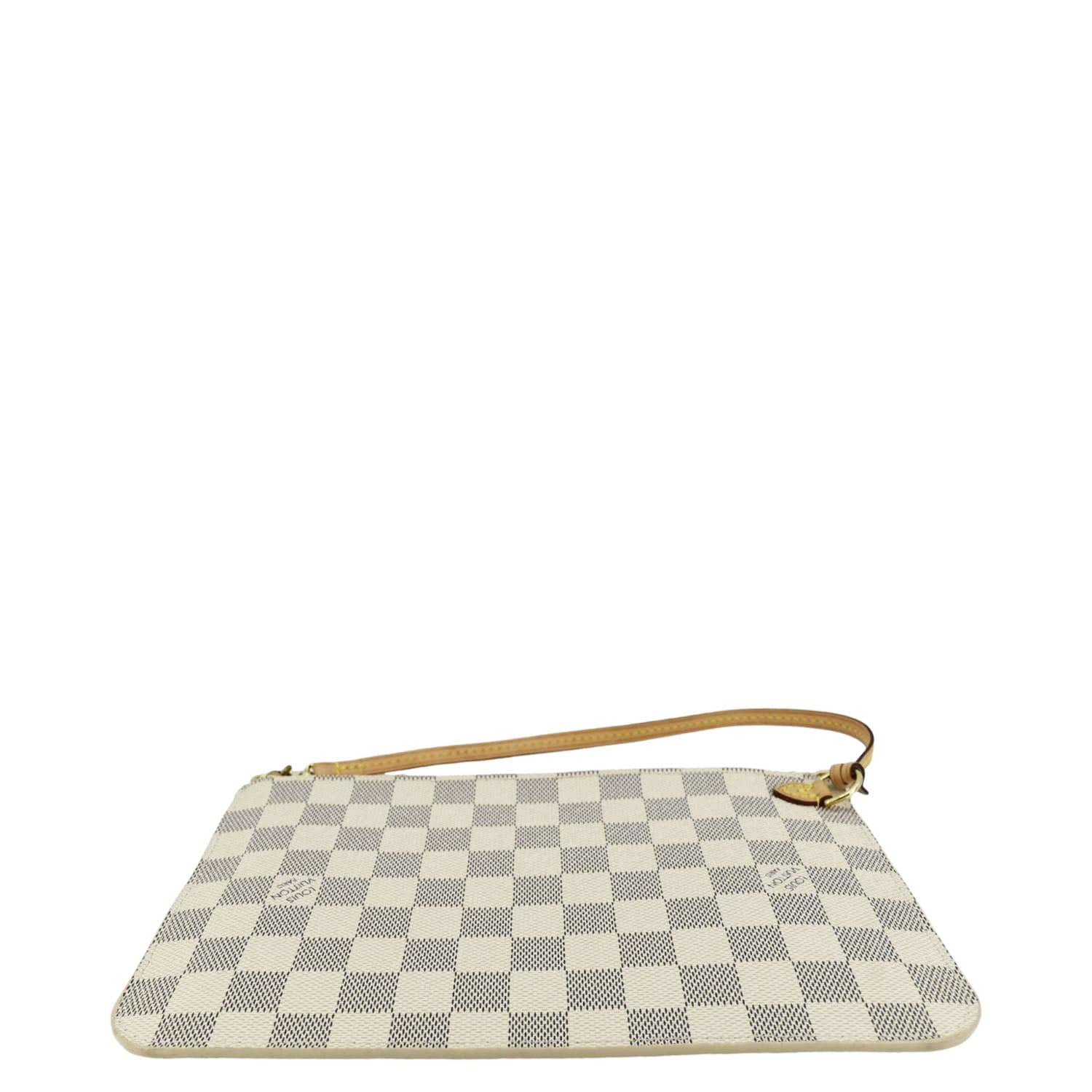 LOUIS VUITTON Wristlet Pochette Damier Azur Pouch White - Image 9
