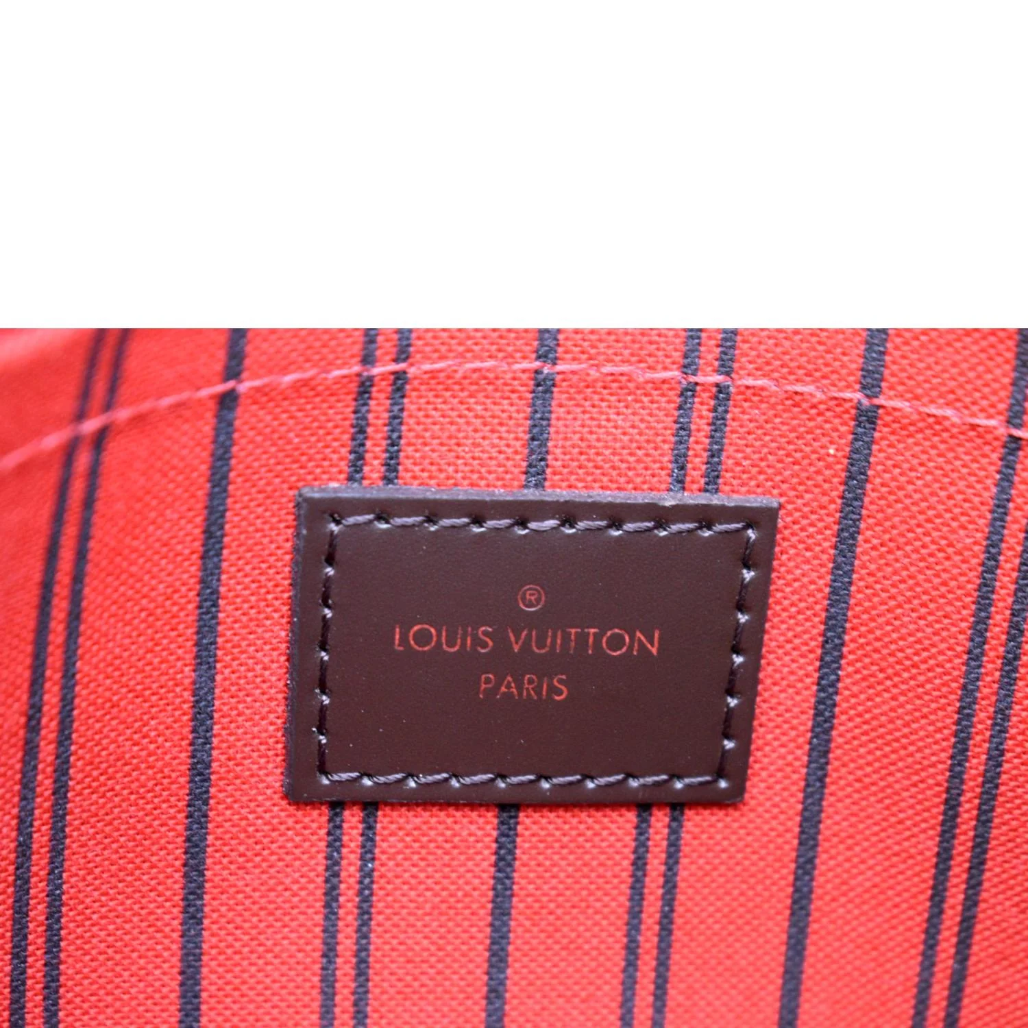 LOUIS VUITTON Neverfull Damier Ebene Pochette Wristlet Pouch Brown - Image 13