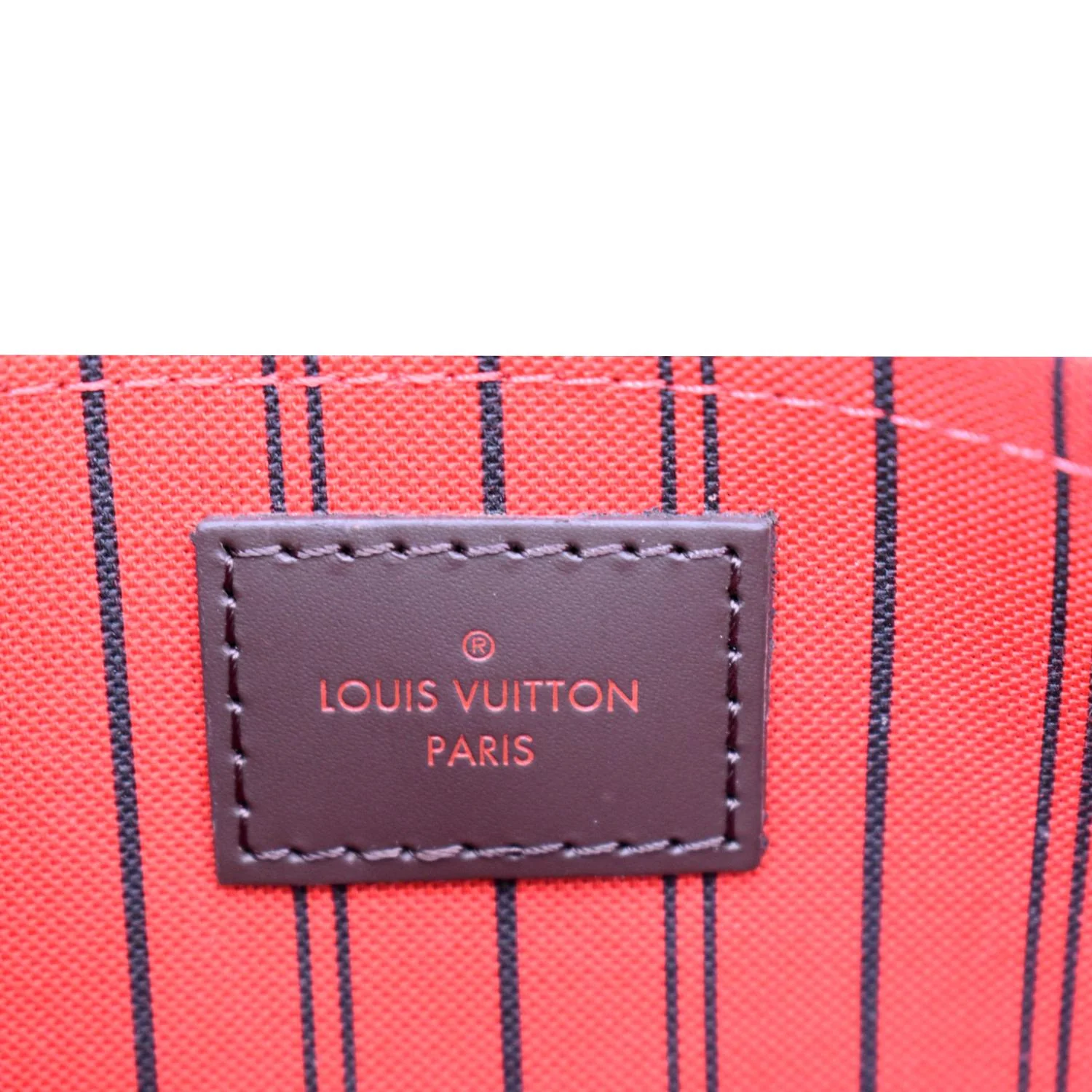 LOUIS VUITTON Neverfull Damier Ebene Pochette Wristlet Pouch Brown - Image 10