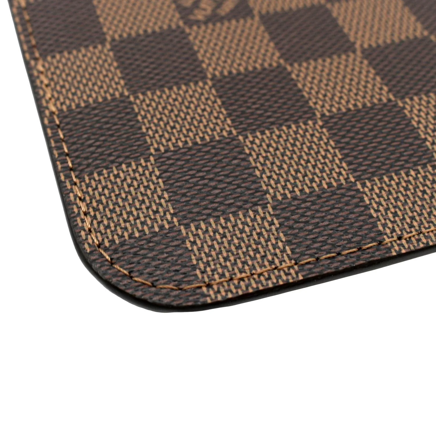 LOUIS VUITTON Neverfull Damier Ebene Pochette Wristlet Pouch Brown - Image 6