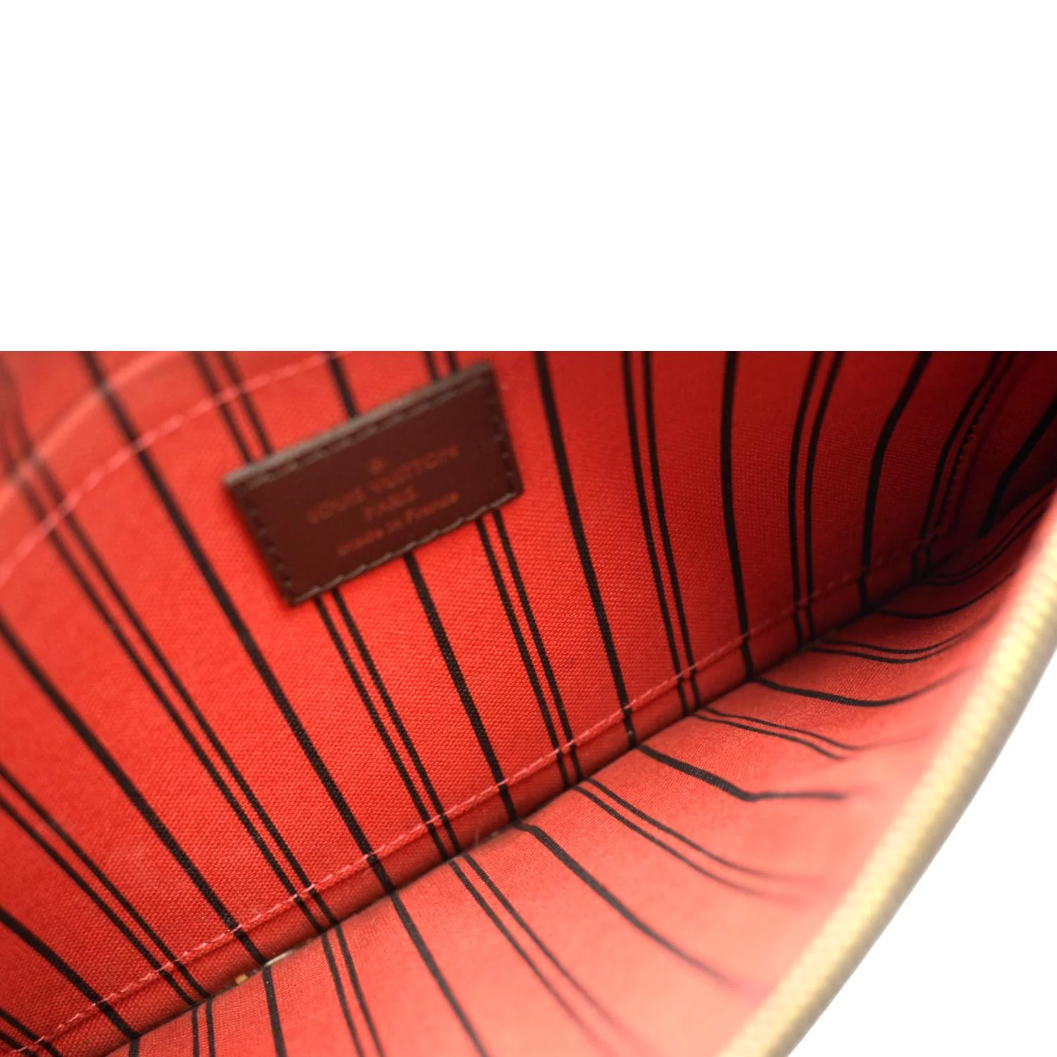 LOUIS VUITTON Neverfull Damier Ebene Pochette Wristlet Pouch Brown - Image 8