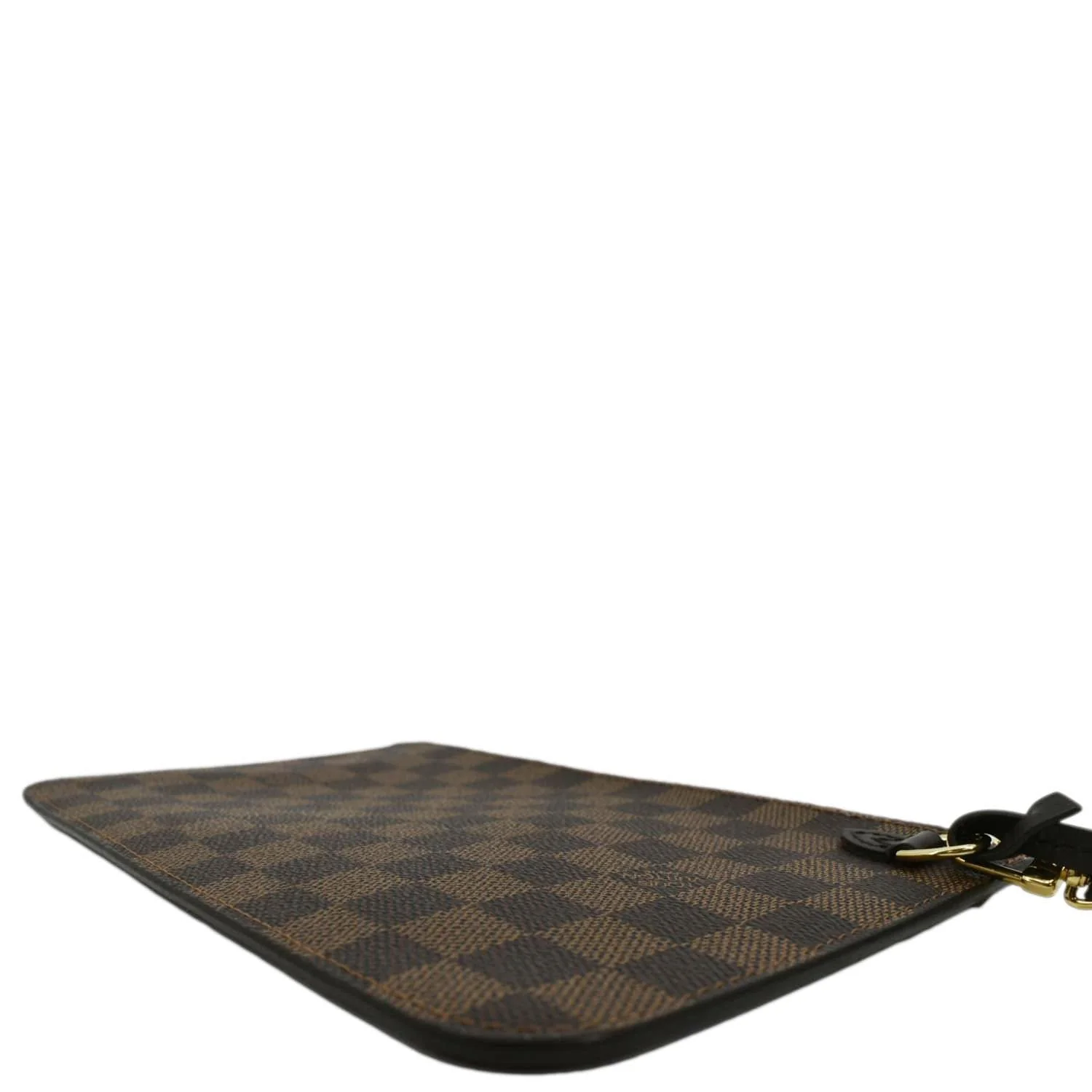 LOUIS VUITTON Neverfull Damier Ebene Pochette Wristlet Pouch Rose Ballerine - Image 8