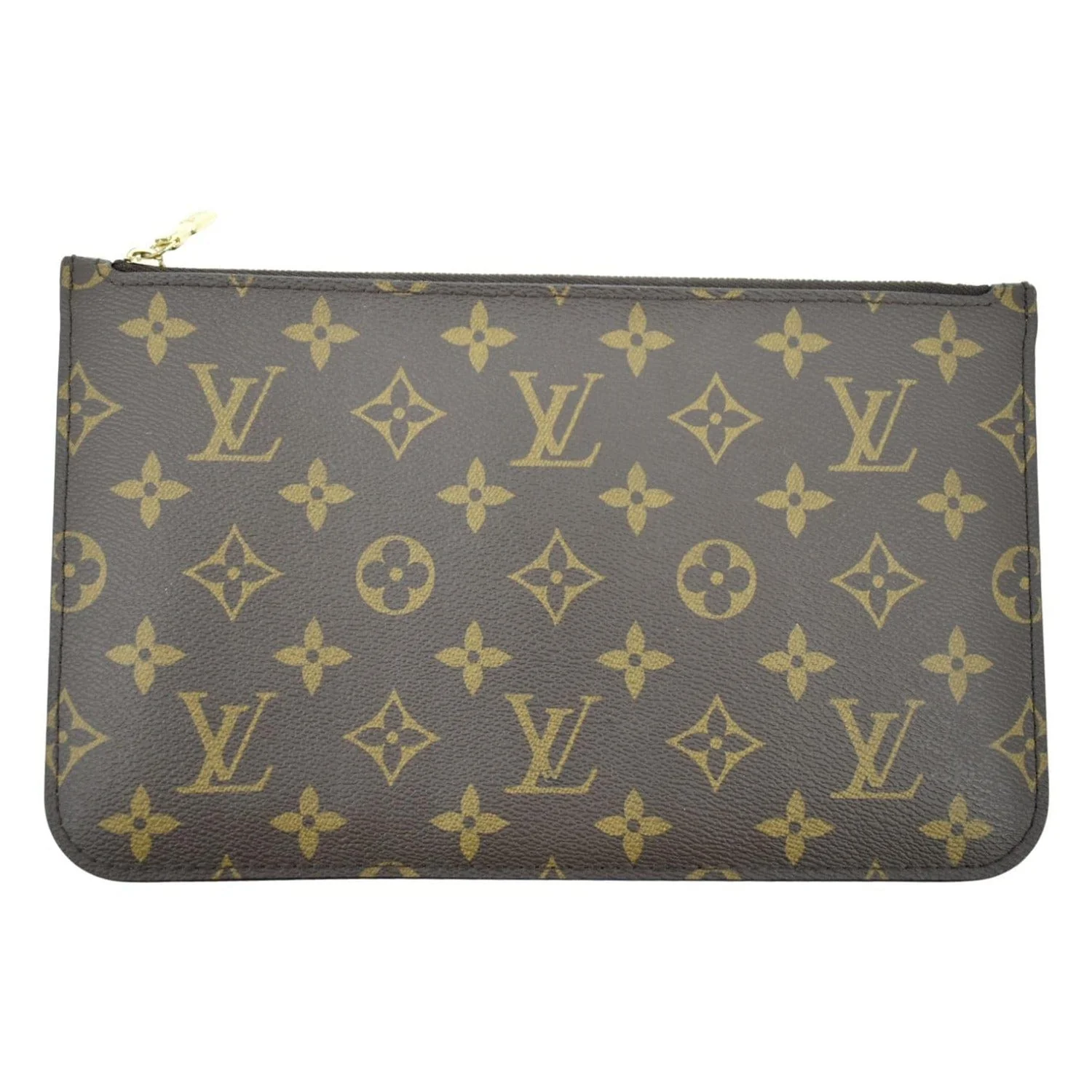 LOUIS VUITTON Neverfull Monogram Canvas Pochette Wristlet Pouch Brown - Image 3