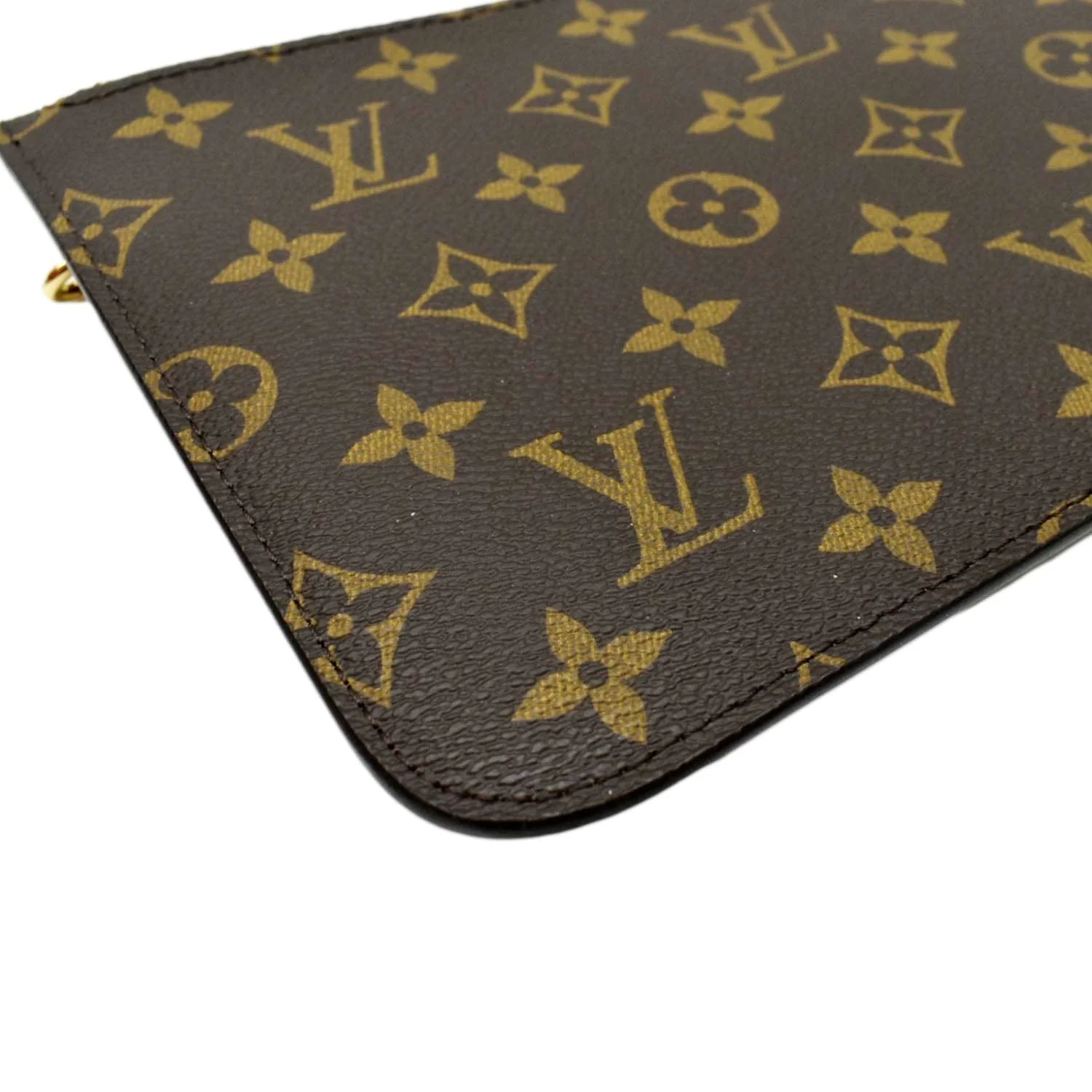LOUIS VUITTON Neverfull Monogram Canvas Pochette Wristlet Pouch Brown - Image 8