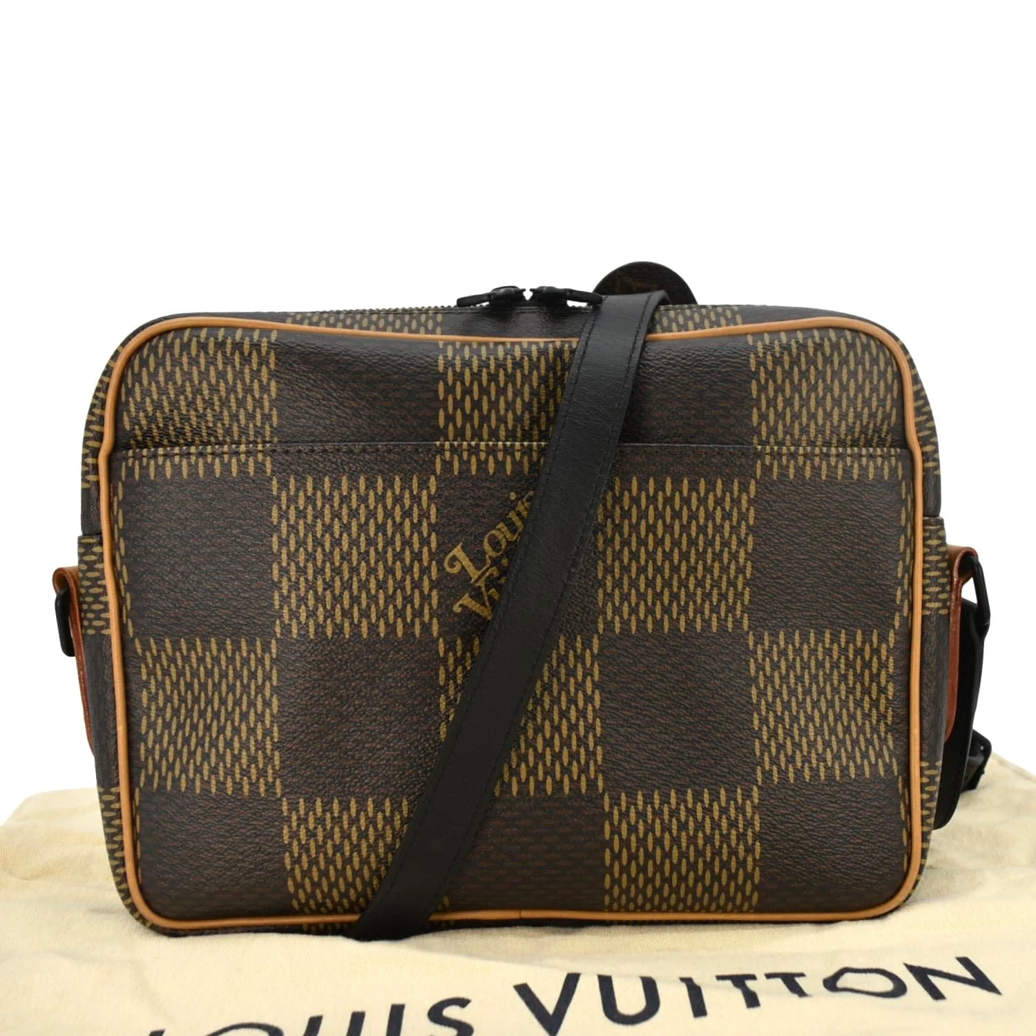 LOUIS VUITTON X Nigo Nil Monogram Ebene Canvas Messenger Bag Brown - Image 3