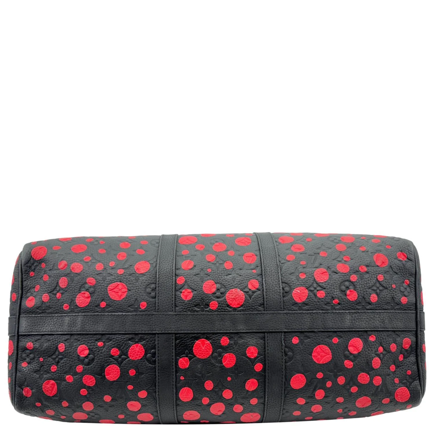 LOUIS VUITTON x Yayoi Kusama Keepall 50 Bandouliere Taurillon Monogram Travel Bag Black - Image 11