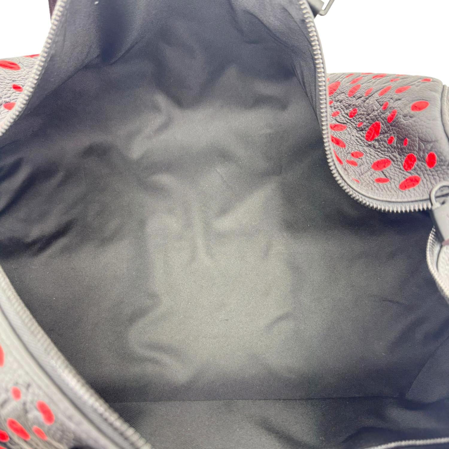 LOUIS VUITTON x Yayoi Kusama Keepall 50 Bandouliere Taurillon Monogram Travel Bag Black - Image 20