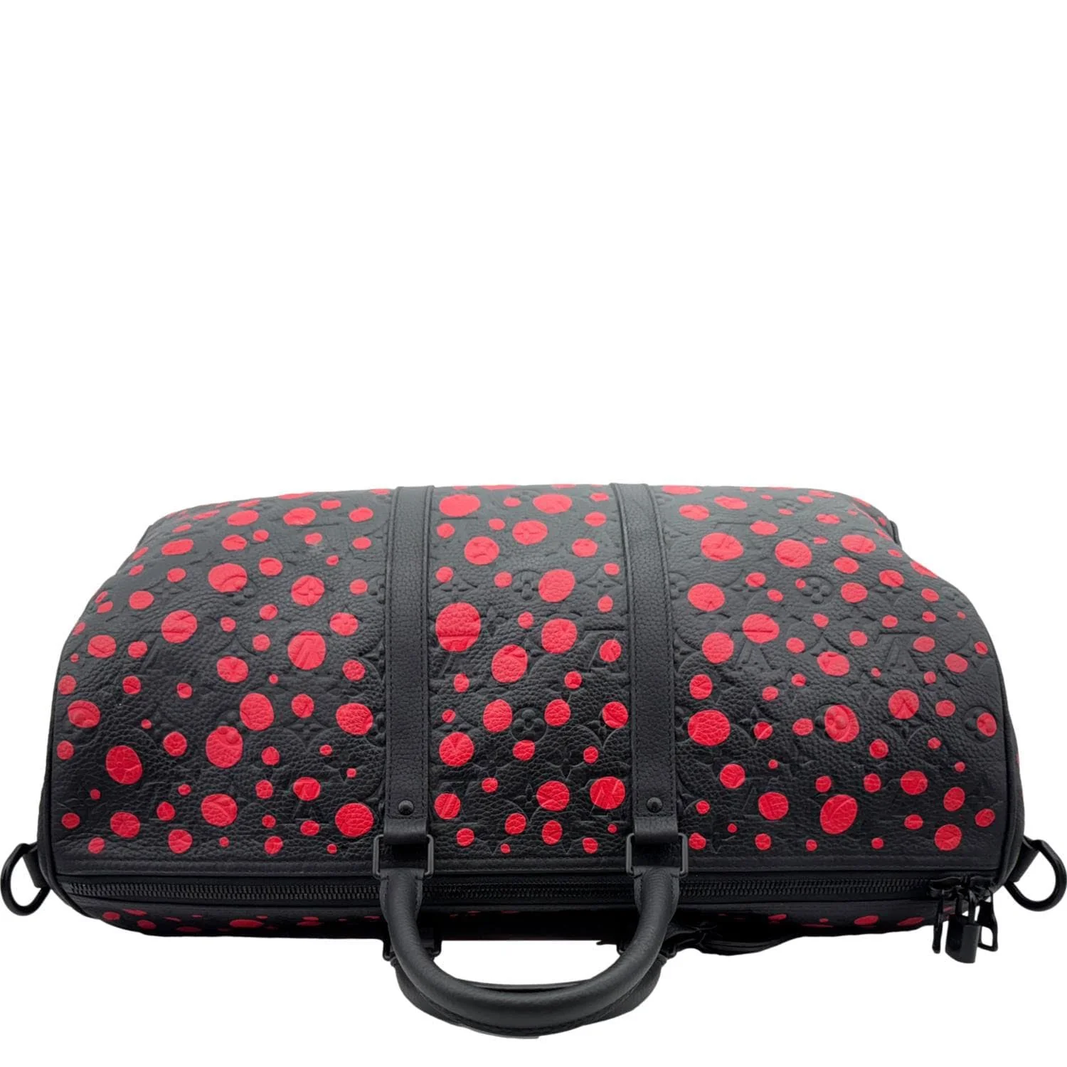 LOUIS VUITTON x Yayoi Kusama Keepall 50 Bandouliere Taurillon Monogram Travel Bag Black - Image 5