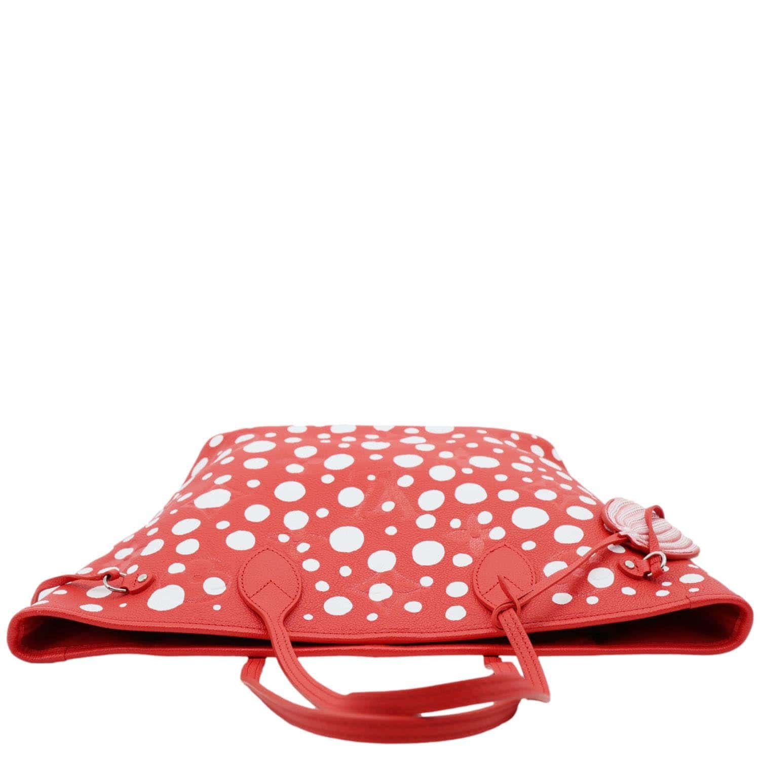 LOUIS VUITTON x Yayoi Kusama Neverfull MM  Infinity Dots Empreinte Leather Tote Bag Red - Image 5