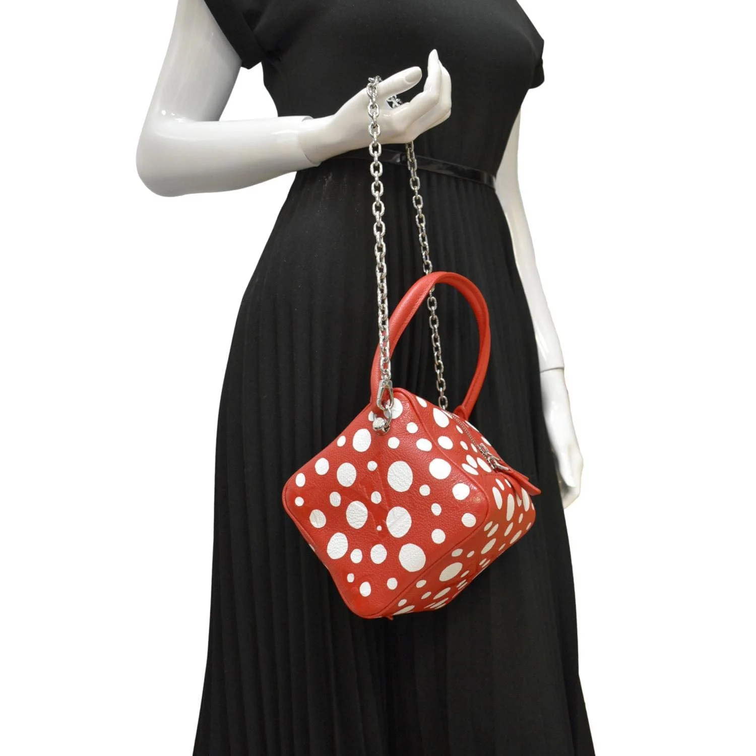 LOUIS VUITTON x YAYOI Kusama Square Overseas Monogram Leather Shoulder Bag Red - Image 2