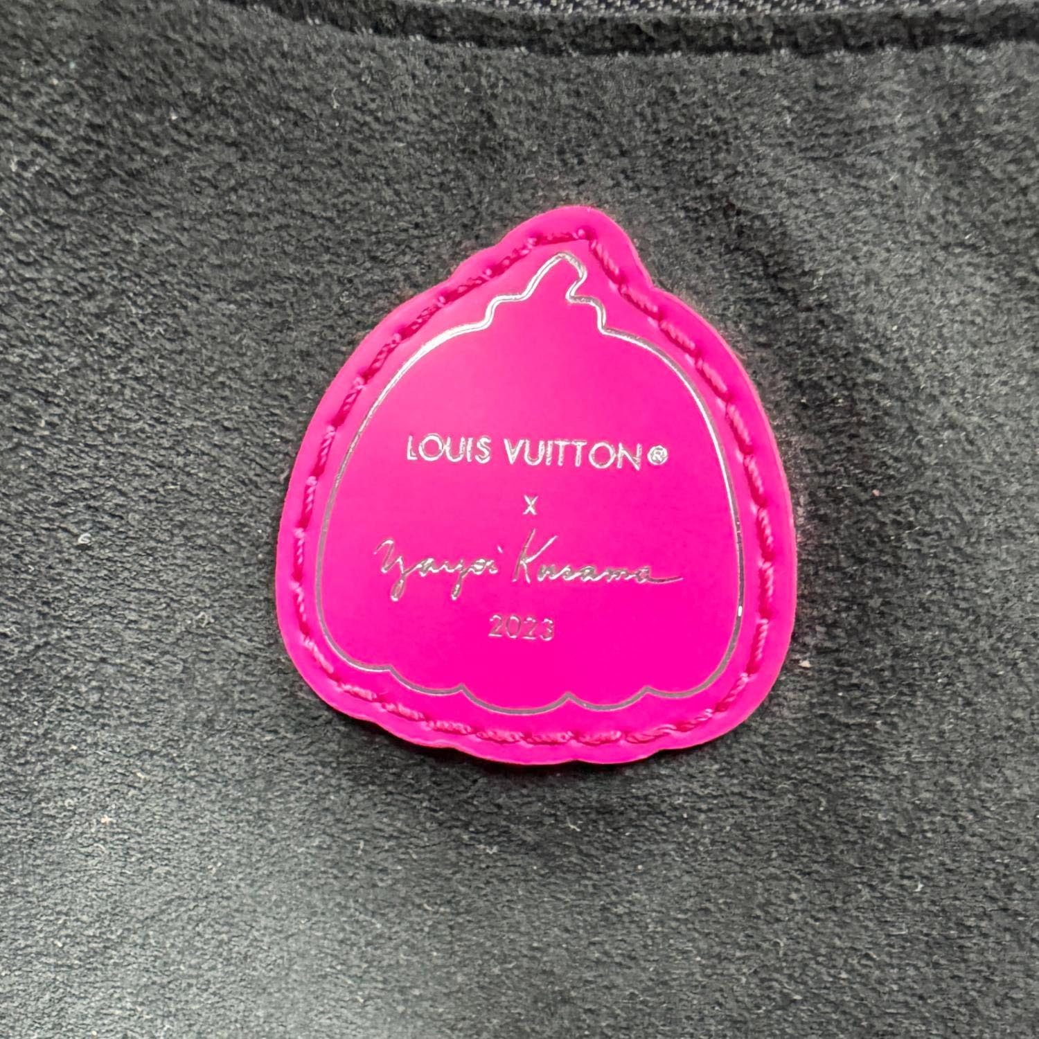 LOUIS VUITTON x YK Neverfull MM Infinity Dots Empreinte Leather Tote Bag Fuchsia - Image 12