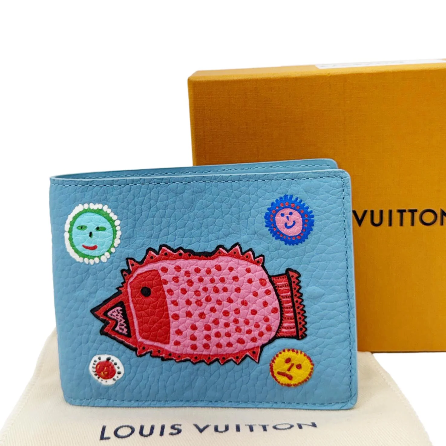 LOUIS VUITTON x YK Taurillon Leather Multiple Wallet Blue - Image 3