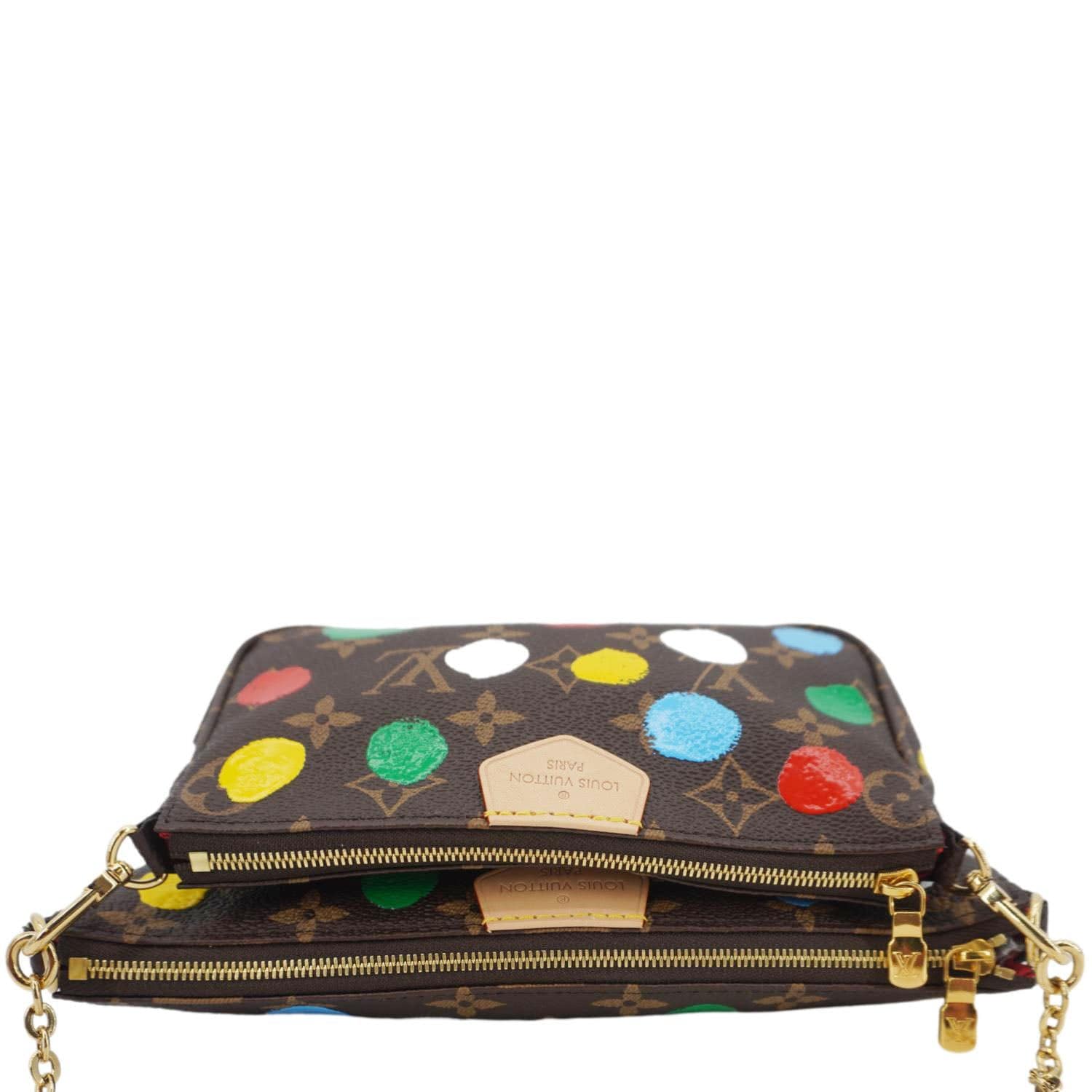 LOUIS VUITTON LV×YK Multi Pochette Accessories Monogram Dot Canvas Shoulder Bag Brown - Image 7