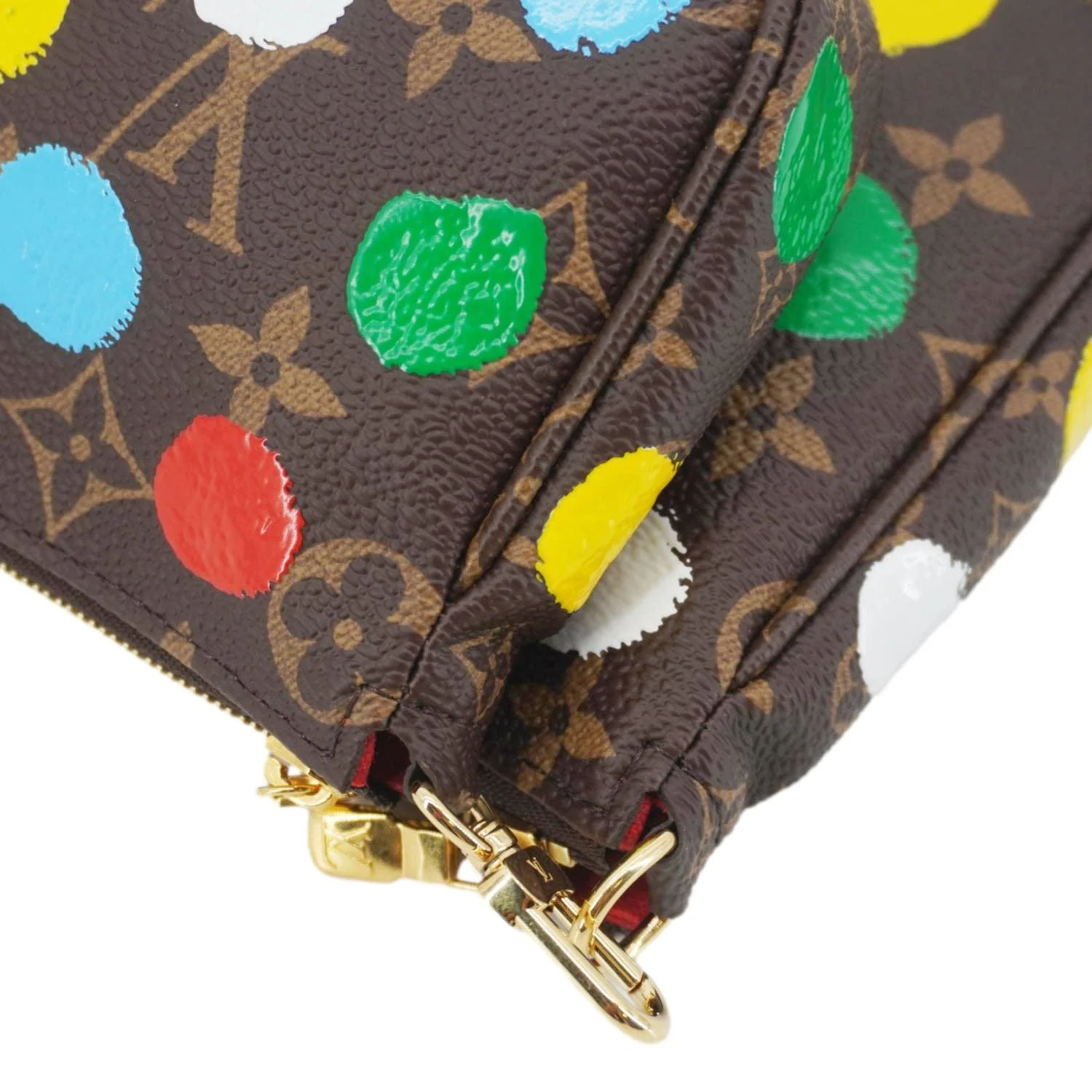 LOUIS VUITTON LV×YK Multi Pochette Accessories Monogram Dot Canvas Shoulder Bag Brown - Image 9