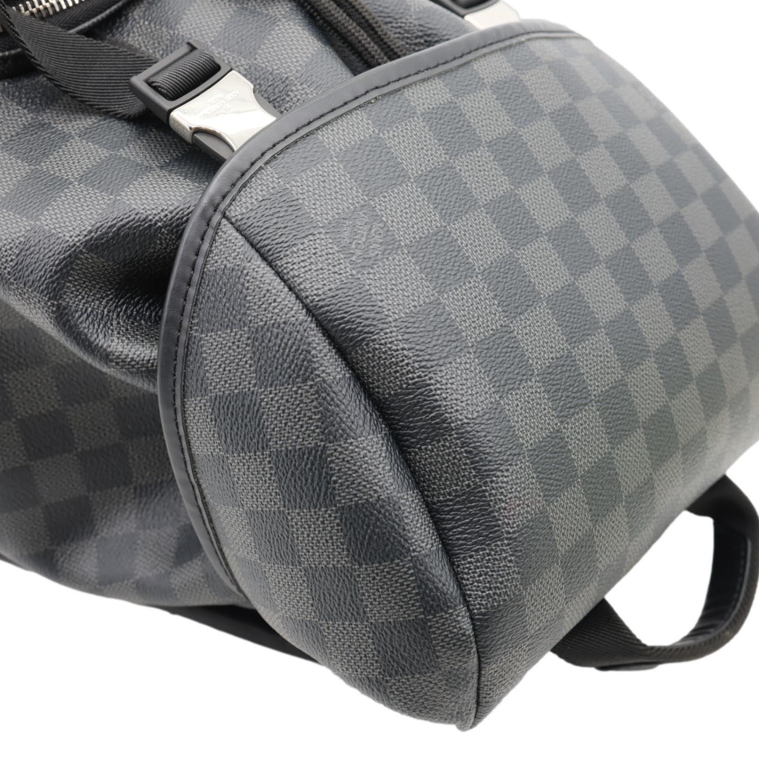 LOUIS VUITTON Zack Damier Graphite Canvas Backpack Bag Black - Image 7