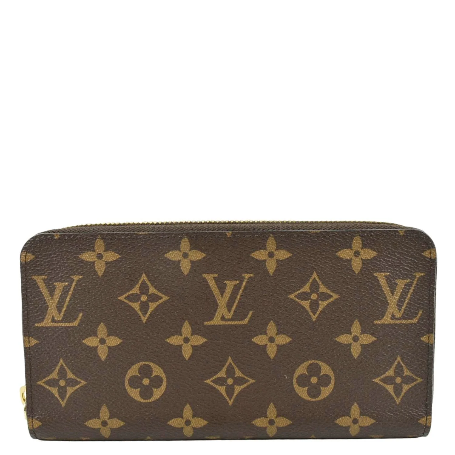 LOUIS VUITTON Zip Around Monogram Canvas Wallet Brown
