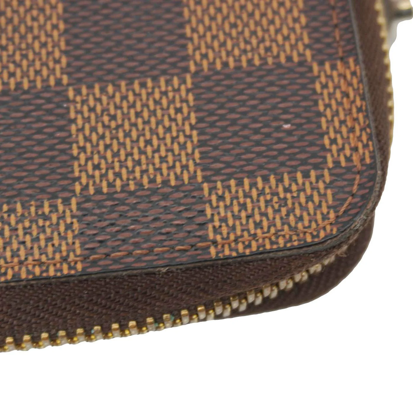 LOUIS VUITTON Zip Around Damier Ebene Wallet Brown - Image 11