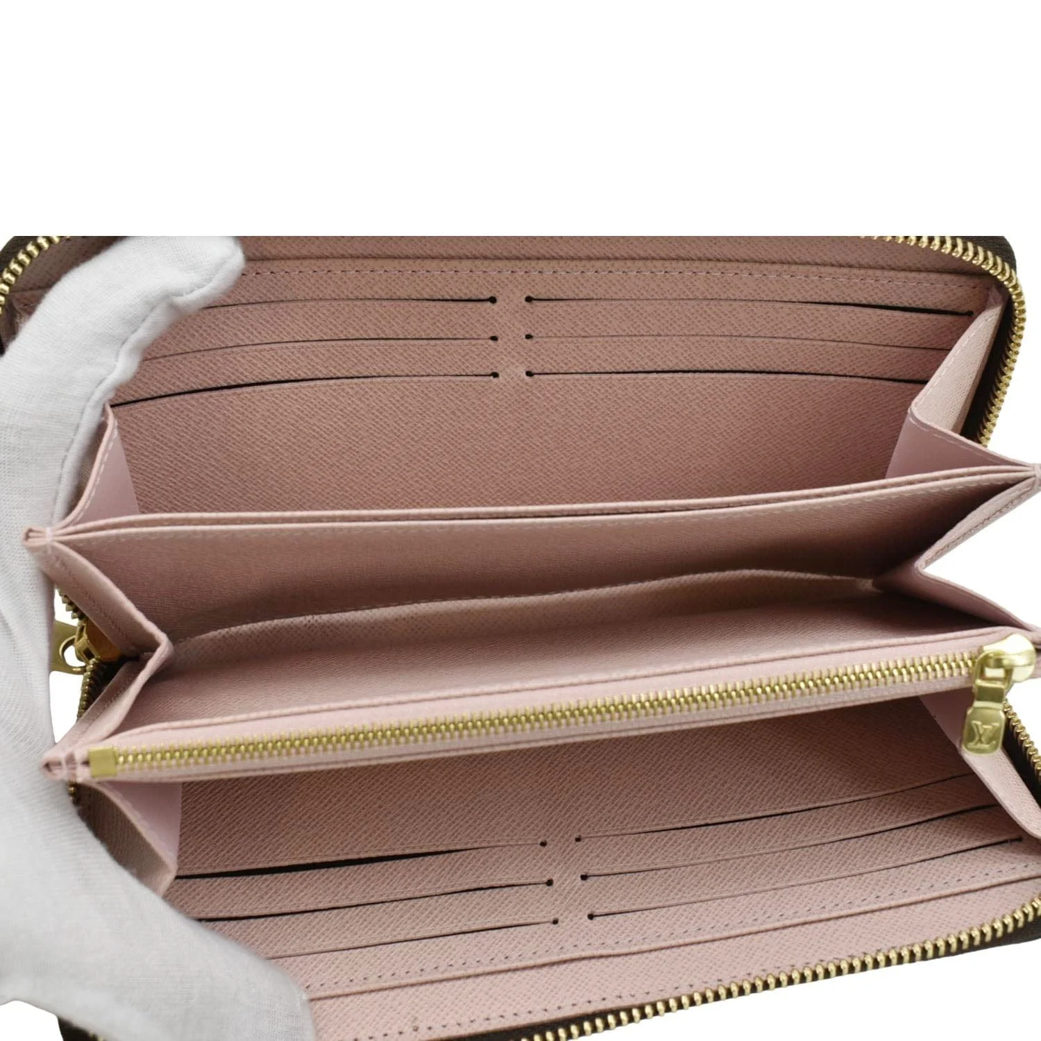 LOUIS VUITTON Zip Around Monogram Canvas Wallet Rose Ballerine - Image 11