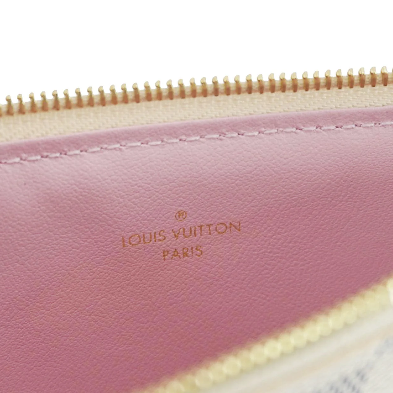 LOUIS VUITTON Felicie Zippered Damier Azur Insert Pouch Rose Ballerine - Image 13