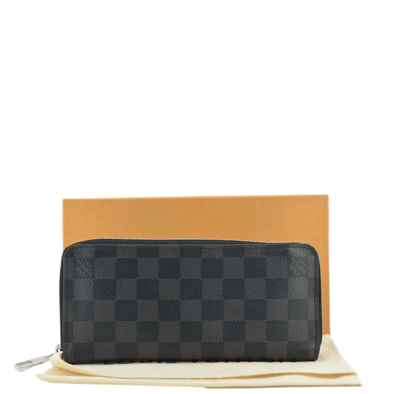 LOUIS VUITTON Damier Graphite Vertical Zippy Wallet Black - Image 3